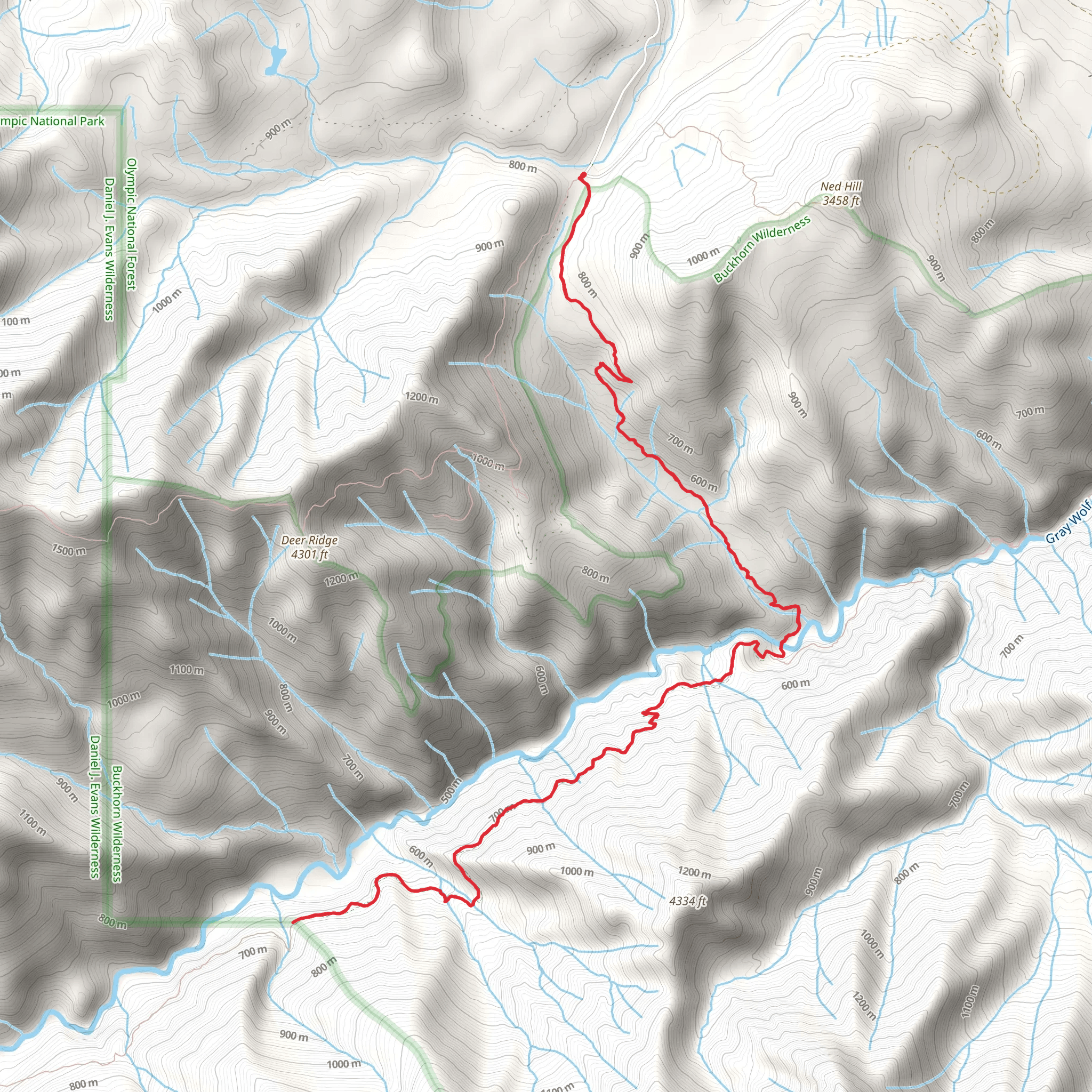 Upper Gray Wolf Trail mobile static map