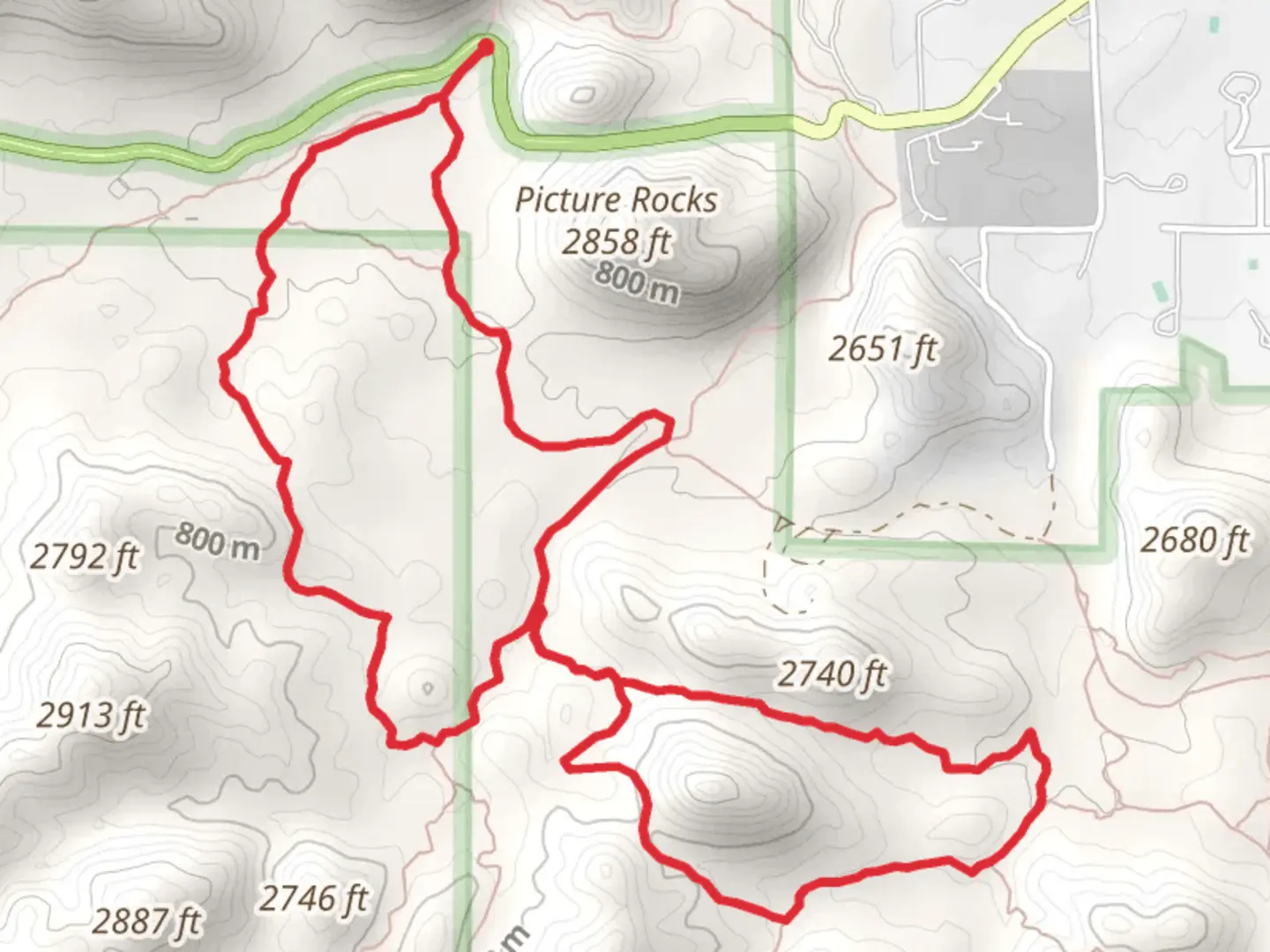 An image depicting the trail Gila Monster and Ironwood Forest Loop Trail and its surrounding area.