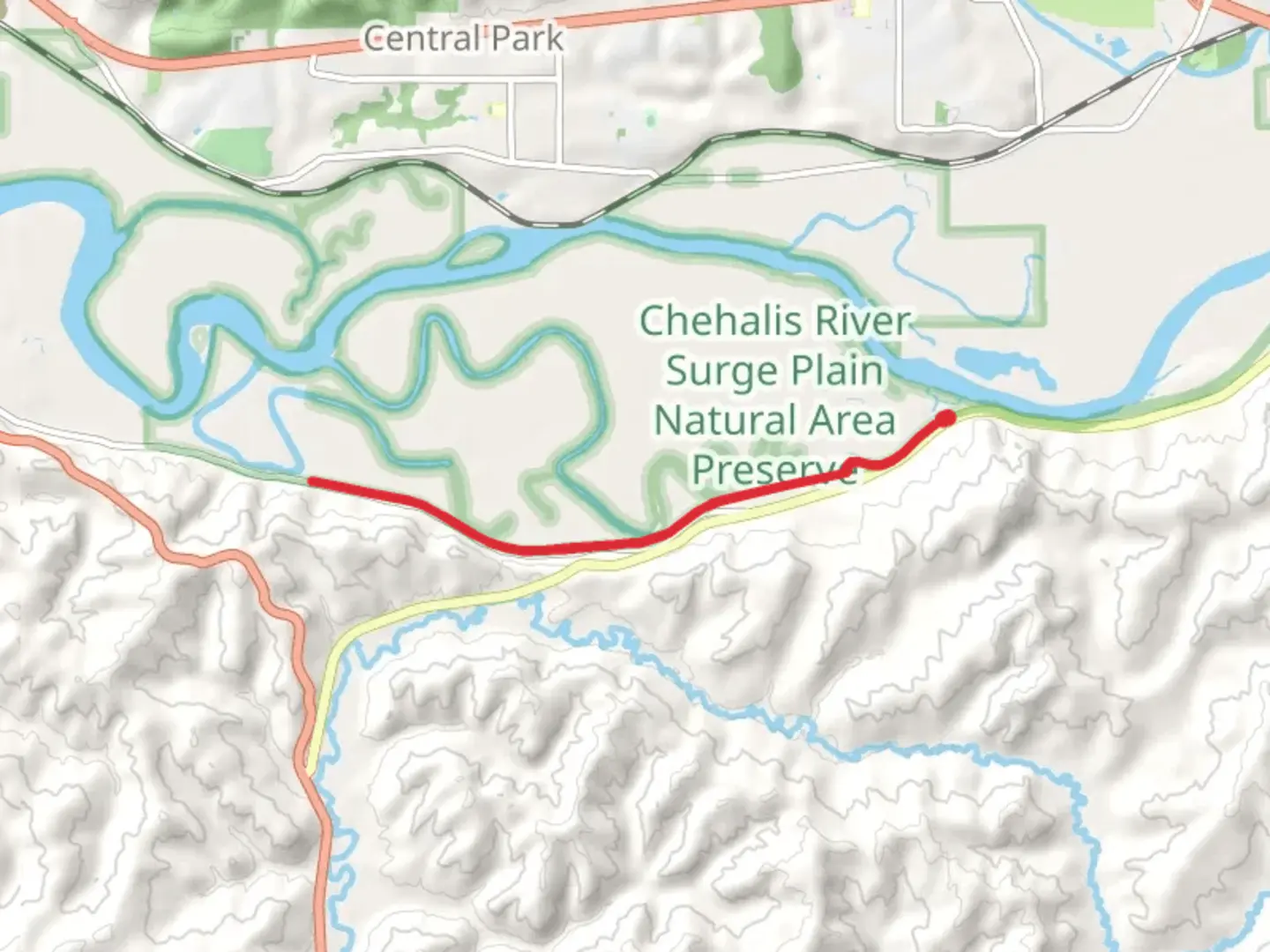 An image depicting the trail Preachers Slough Trail and its surrounding area.