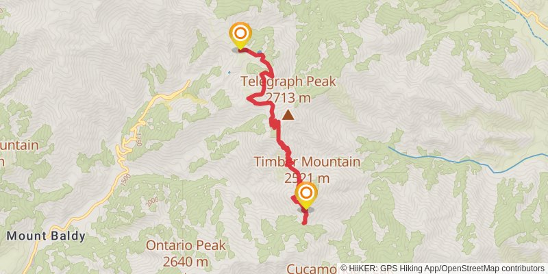 Three T's to Icehouse Saddle Trail stage 2 Map