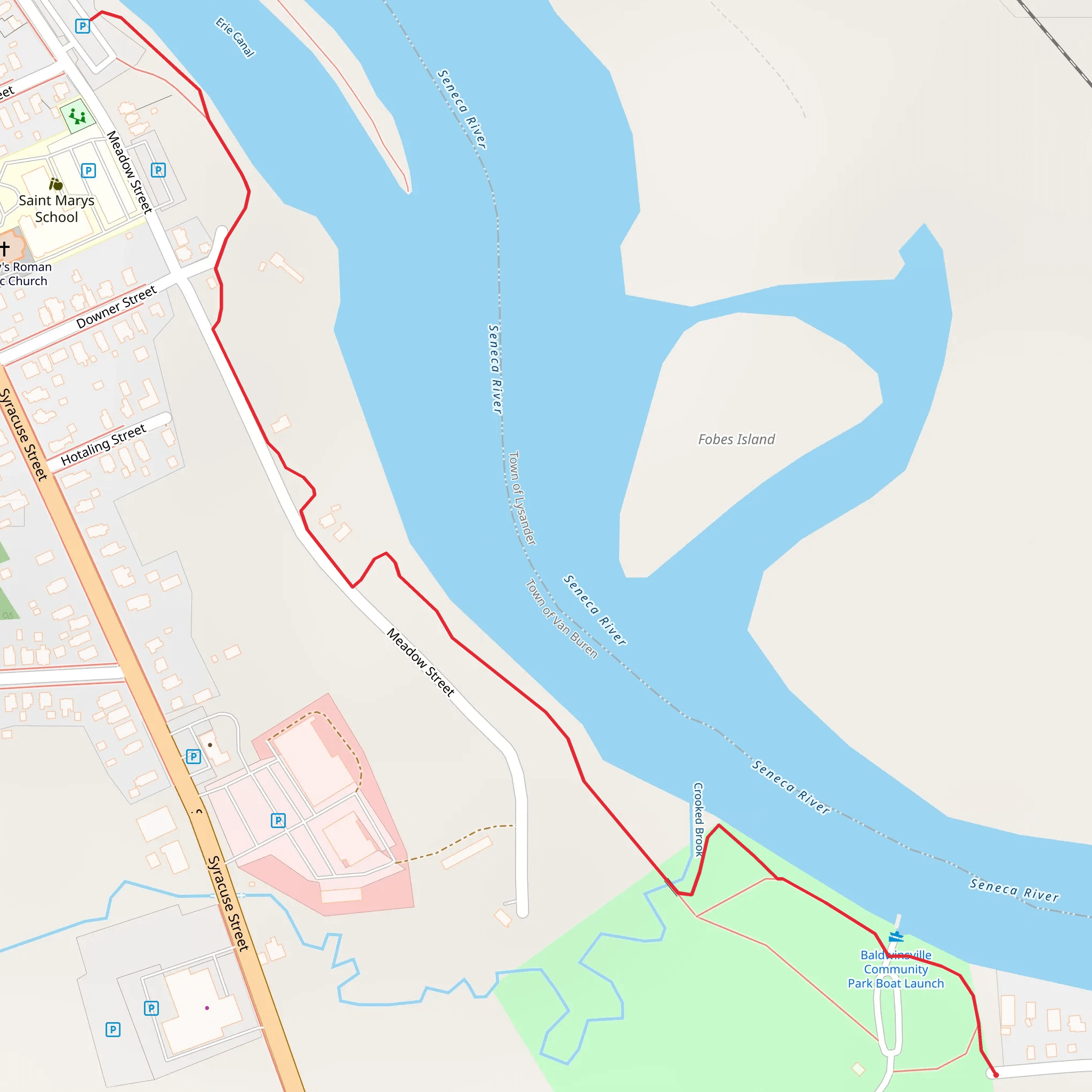 Erie Canal Trail - Baldwinsville Community Park Out and Back mobile static map