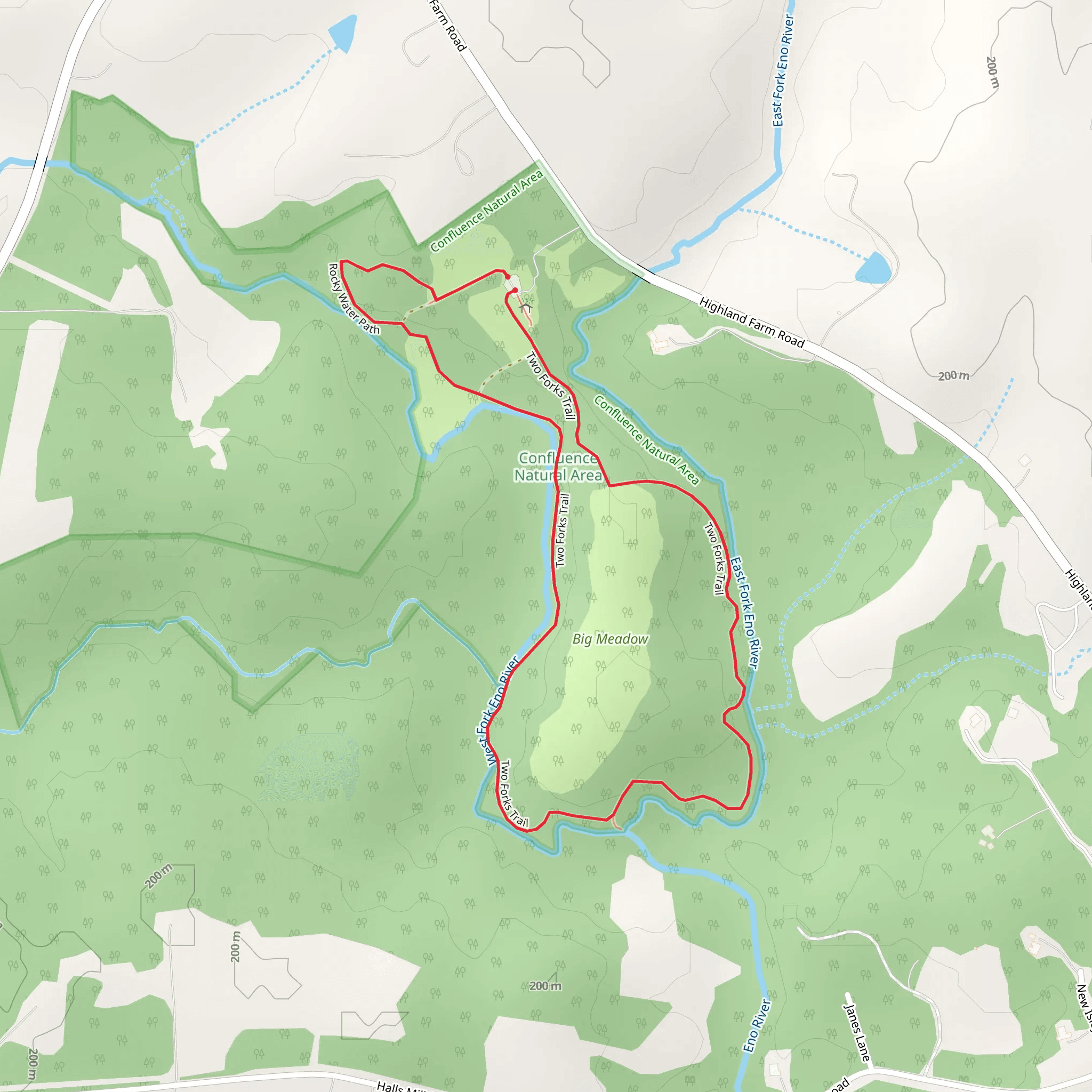 Two Forks Loop Trail mobile static map