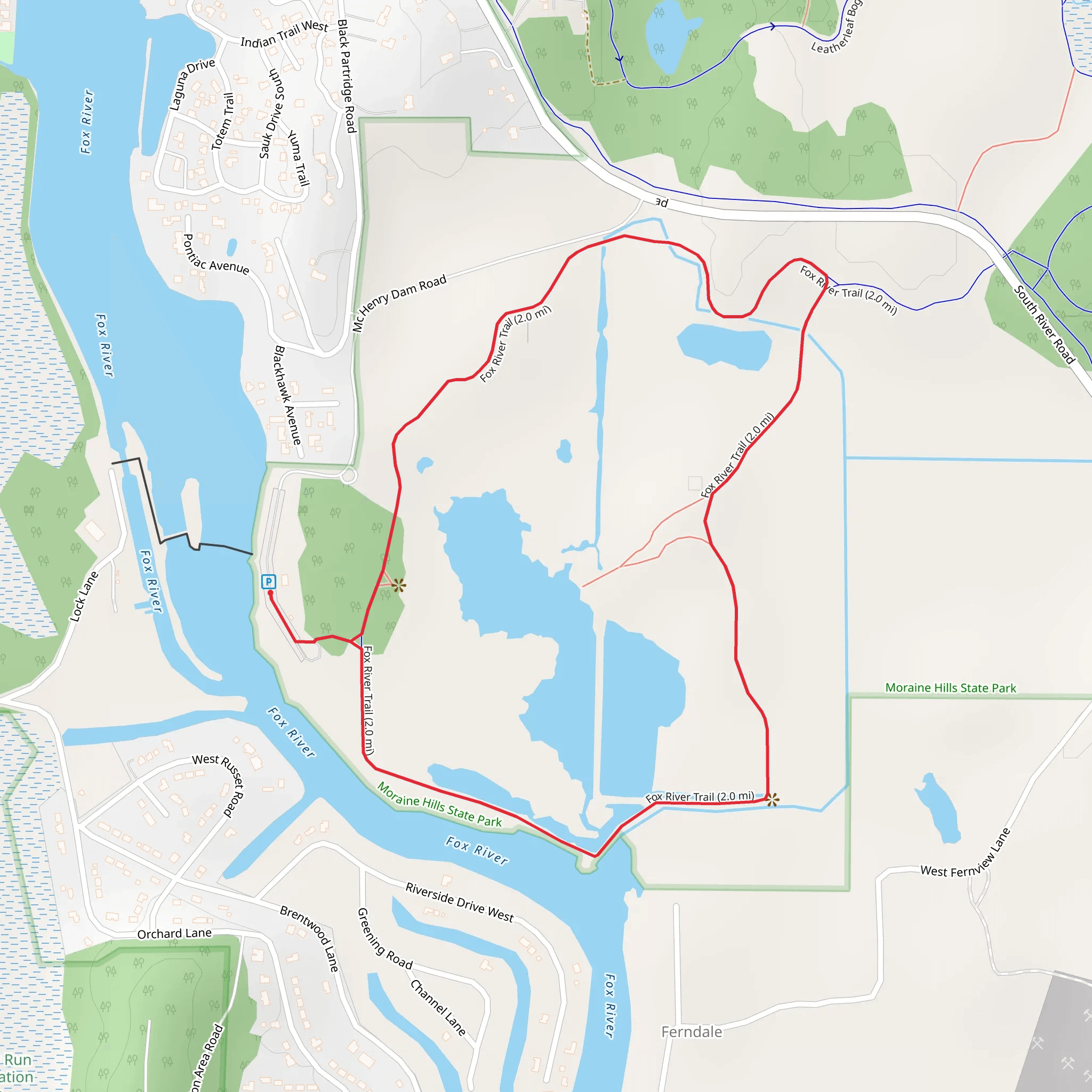 Fox River Loop Trail mobile static map