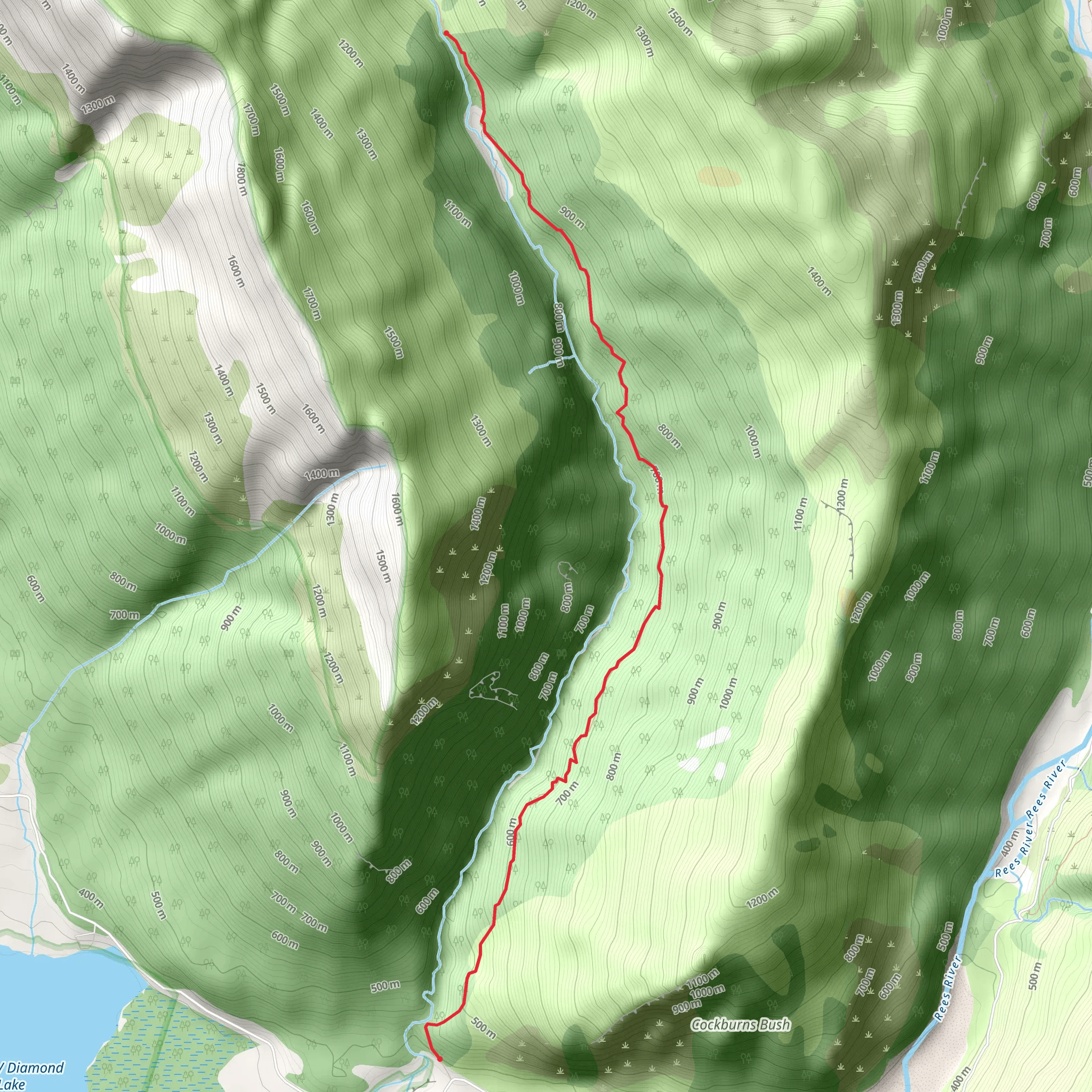 Earnslaw Burn Track mobile static map