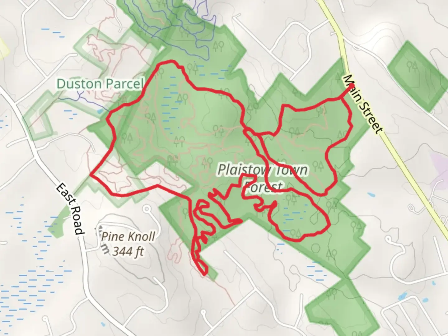 An image depicting the trail Pine Hill Loop and its surrounding area.