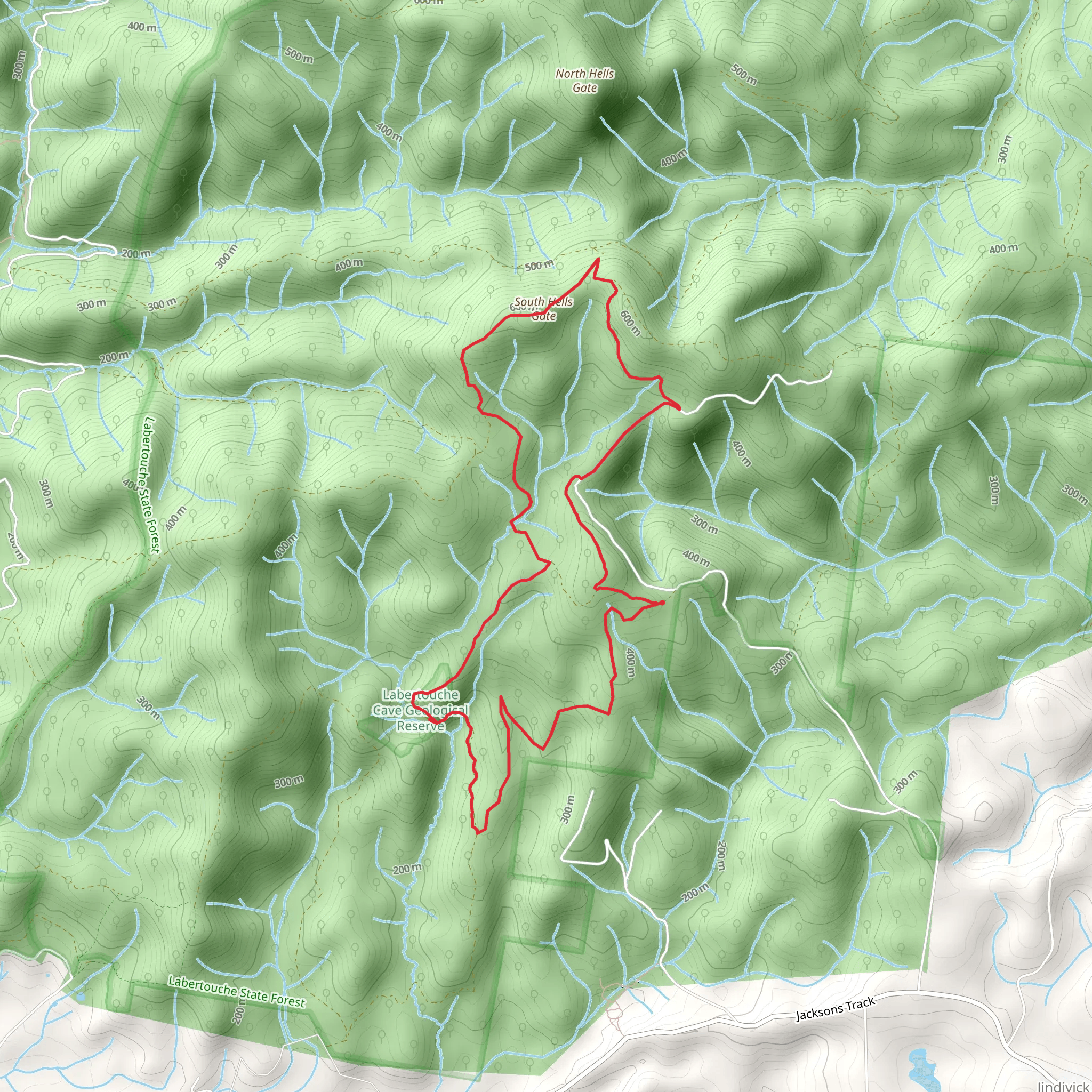 Labertouche South Hells Gate Trail mobile static map