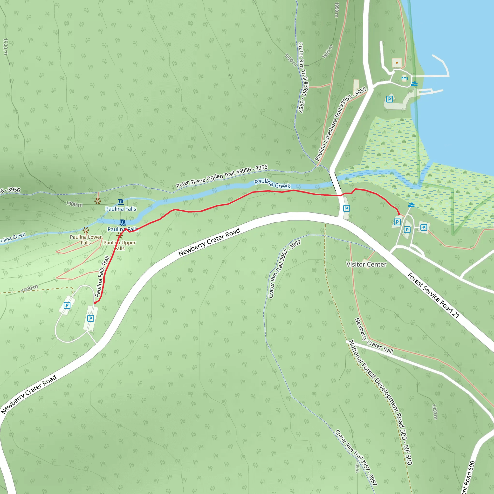 Paulina Falls Trail mobile static map