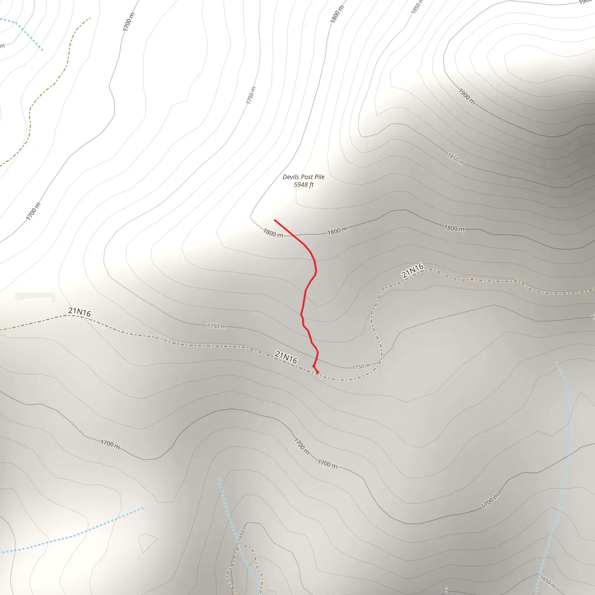 Devils Post Pile Trail mobile static map