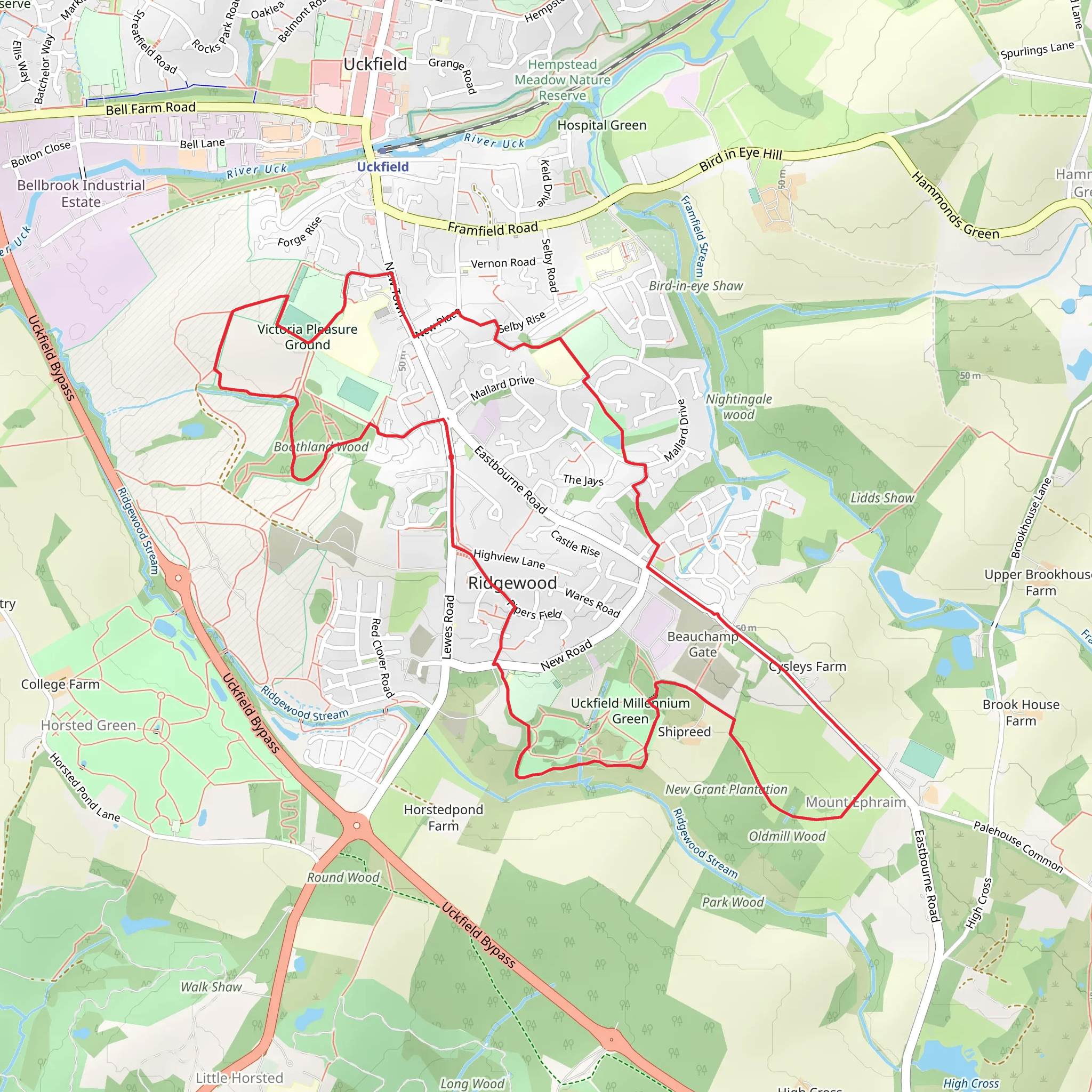 Uckfield South Loop mobile static map