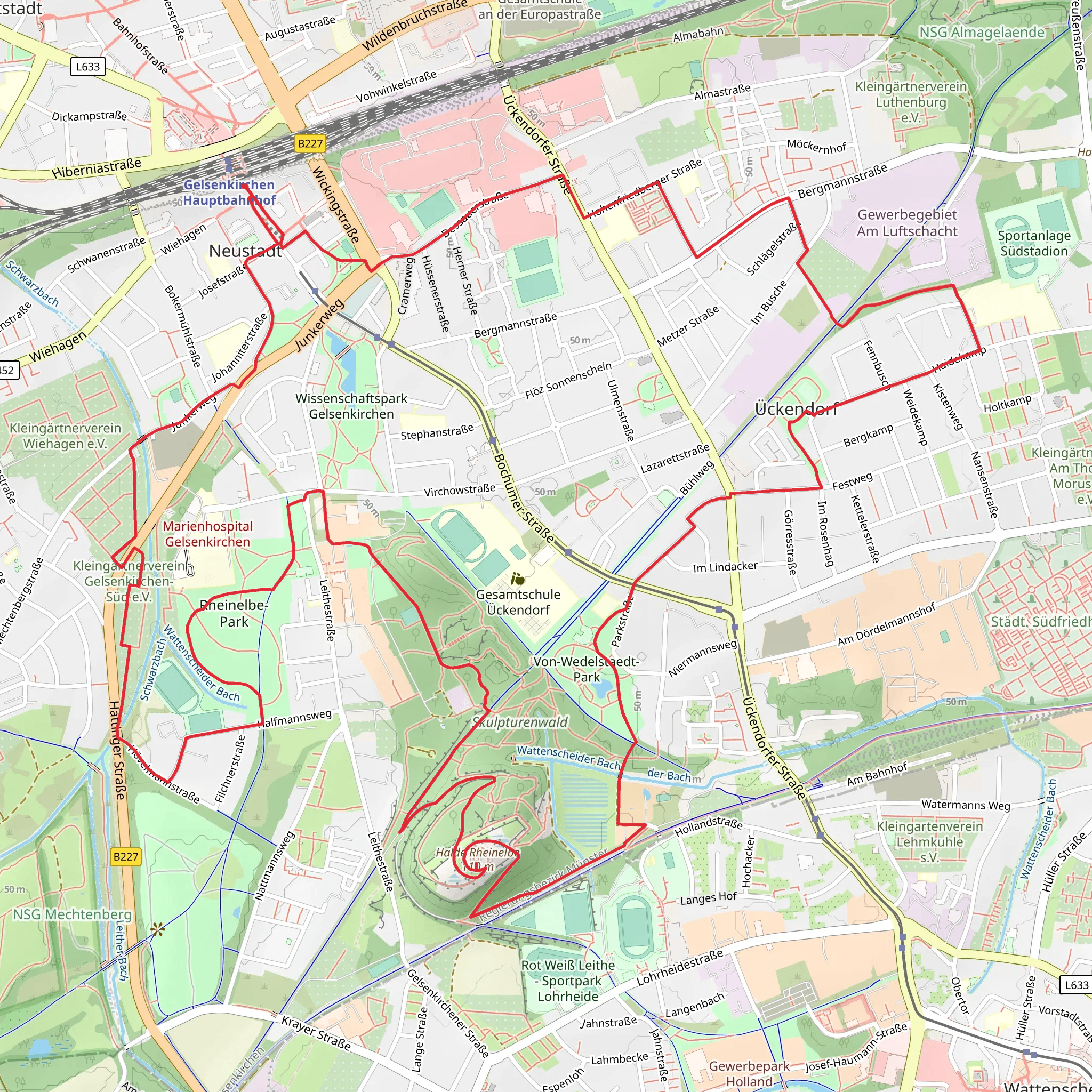 Bochumer Strasse and Hermann Kusch Weg mobile static map