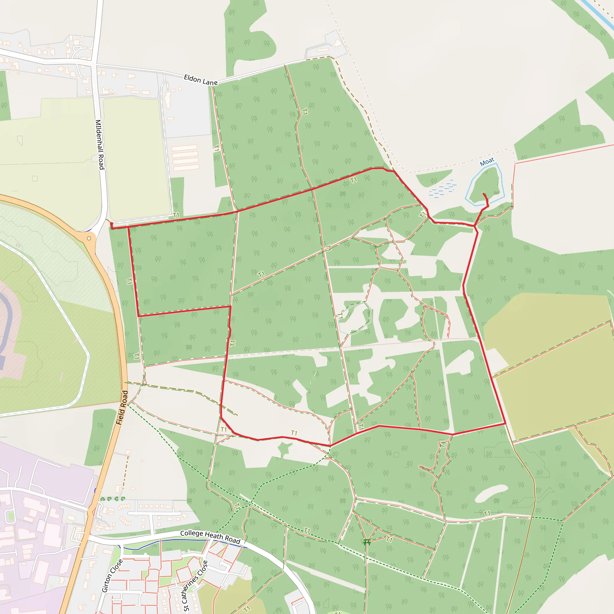 Mildenhall Woods Loop mobile static map