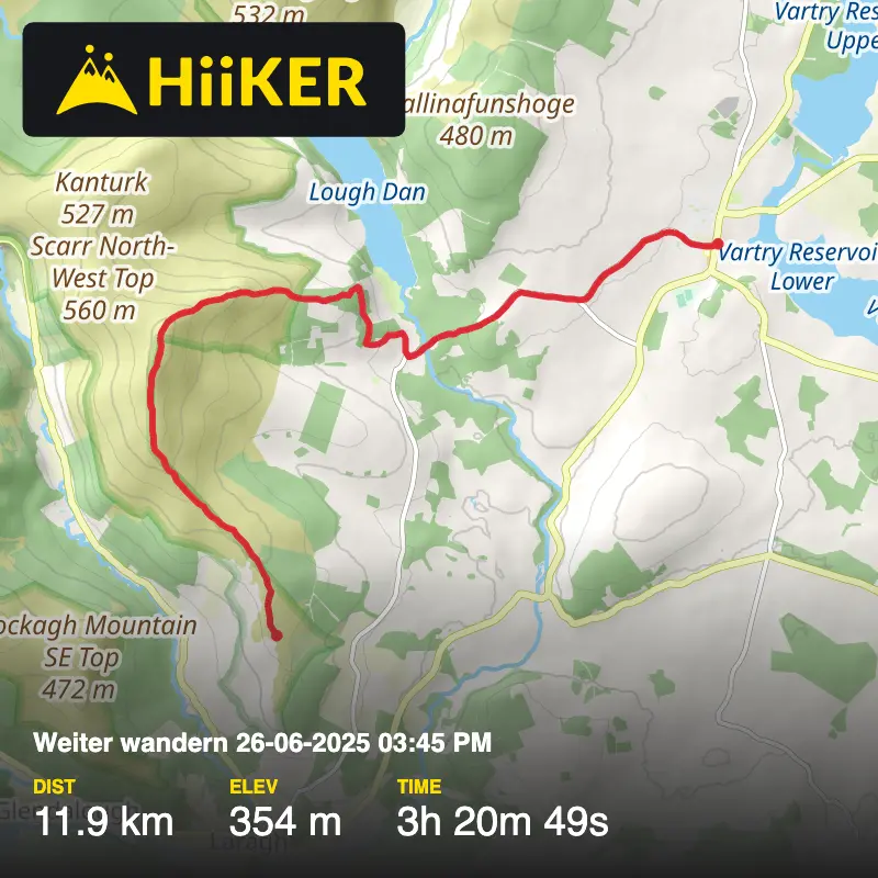 A map preview of the recording Weiter wandern 26-06-2025 03:45 PM.