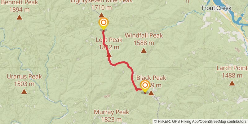 Ultra Pedestrian North Loop stage 11 Map