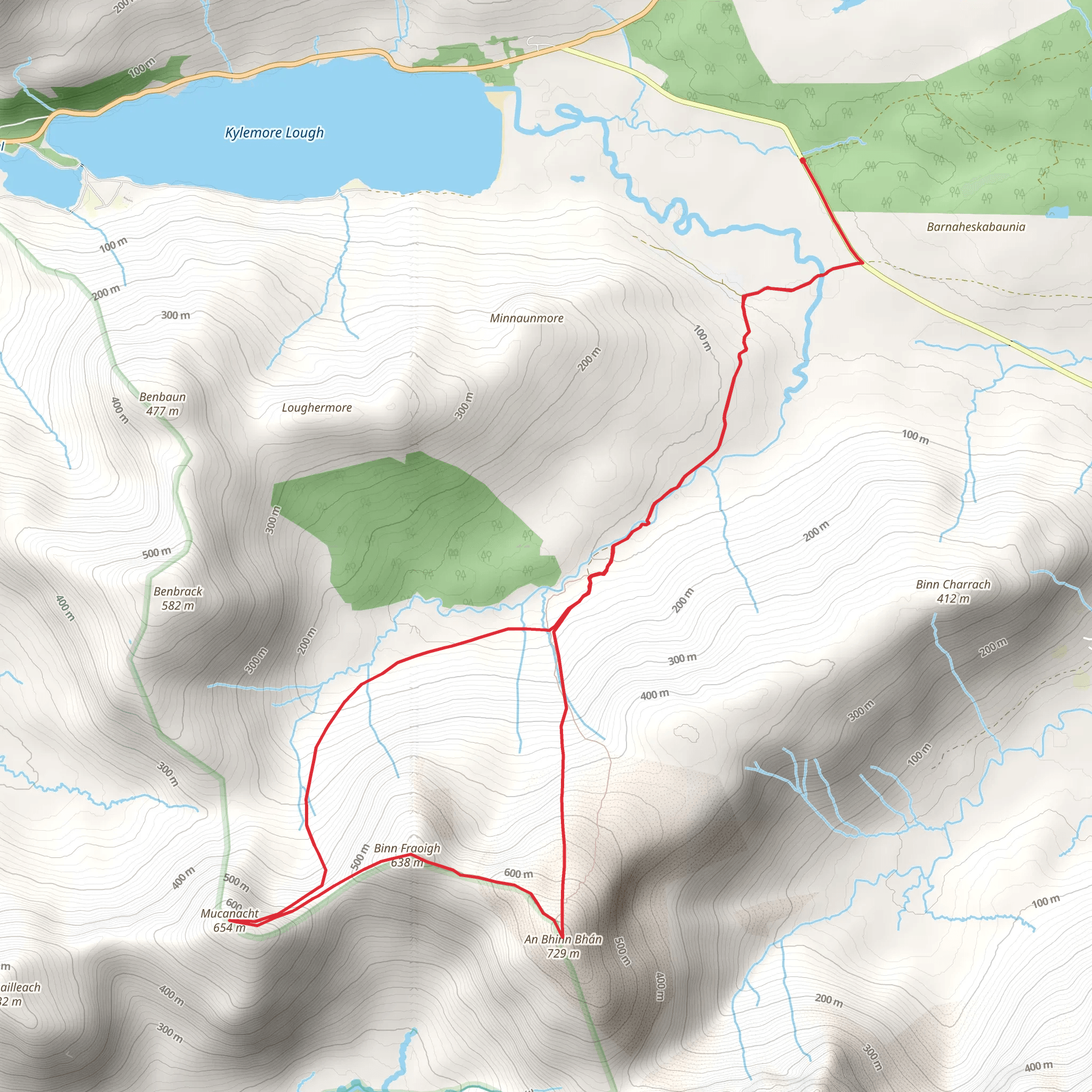An Bhinn Bhán and Mucanacht Loop mobile static map