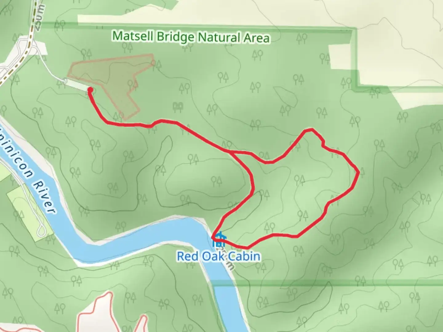An image depicting the trail Read Oak Loop Trail and its surrounding area.