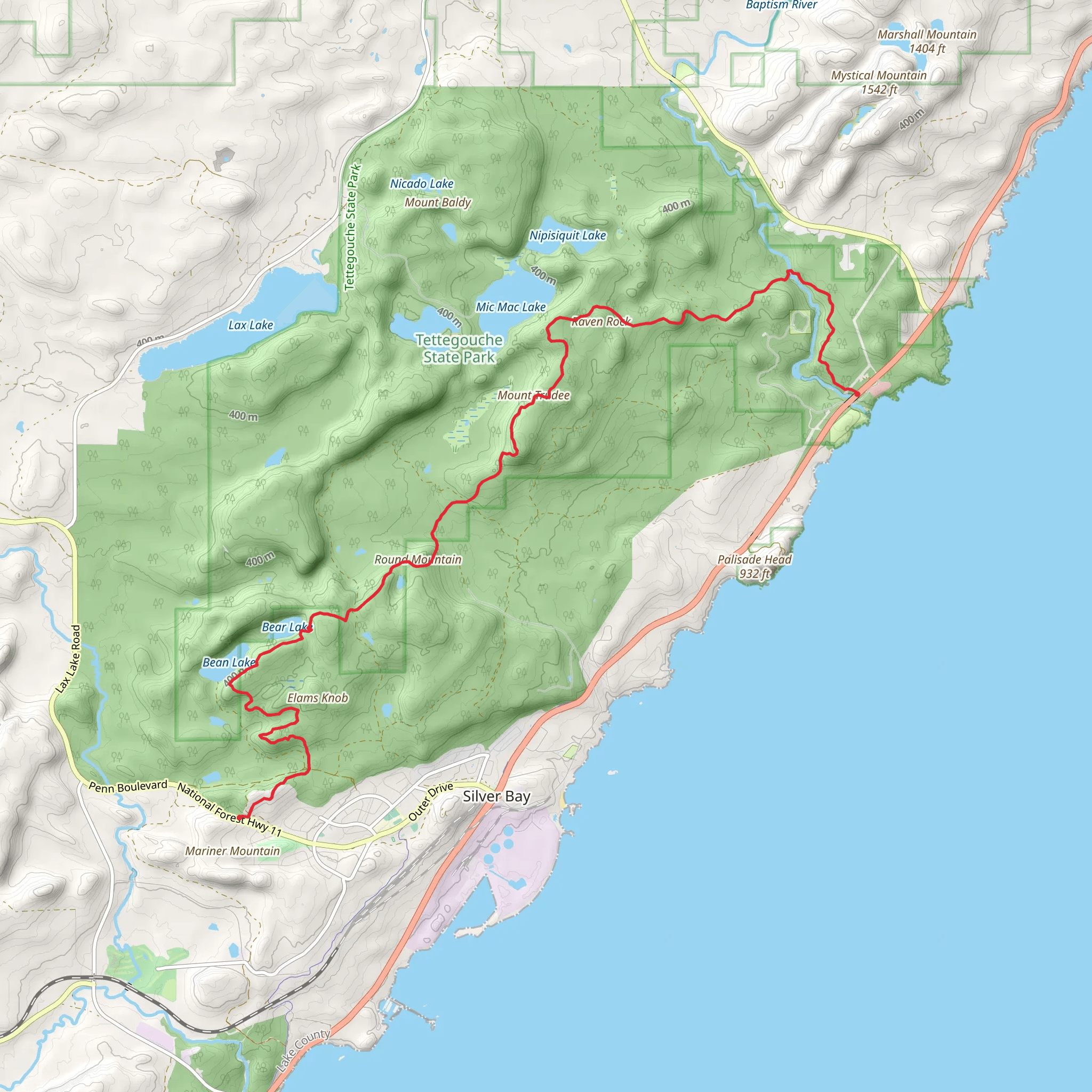 Superior Hiking Trail Short mobile static map