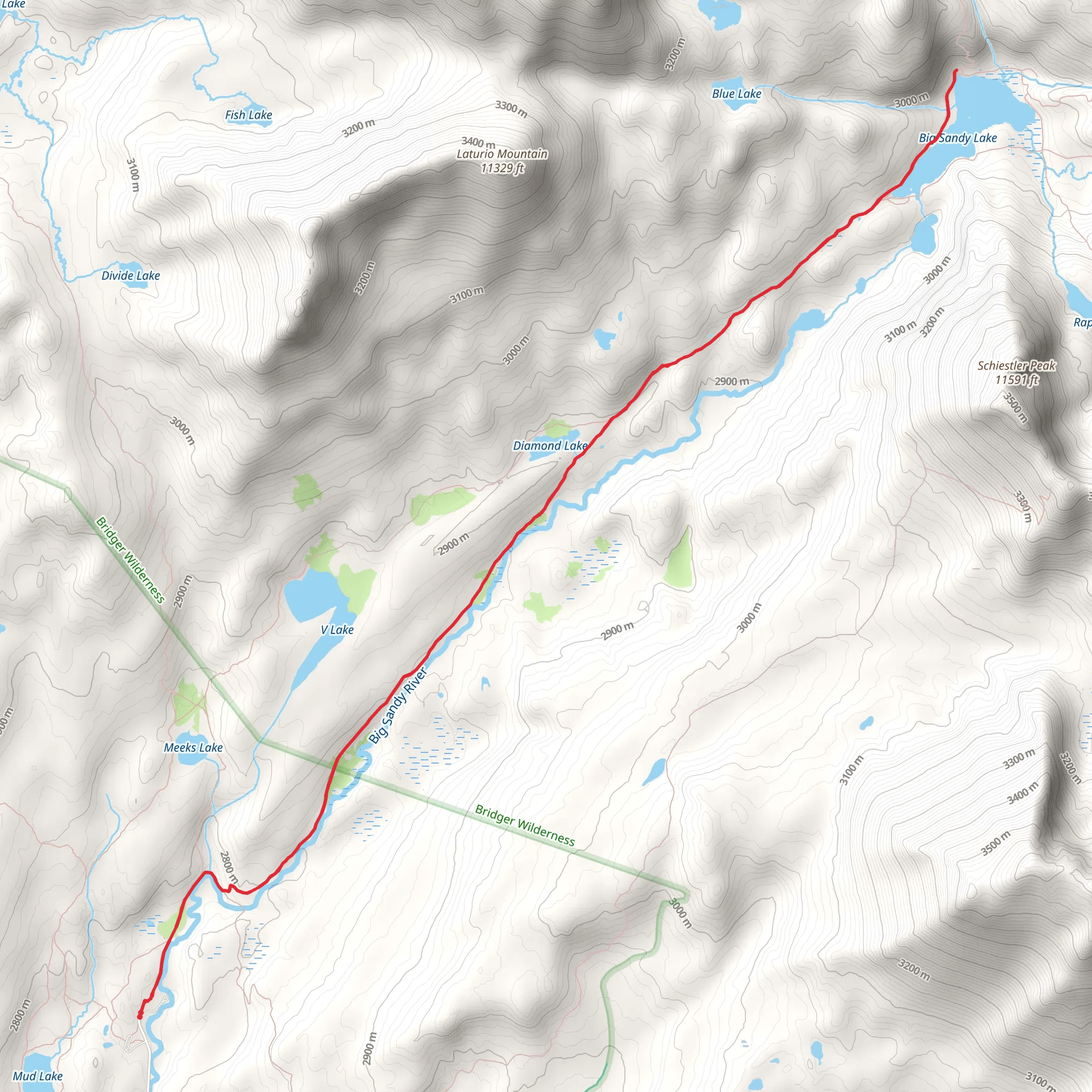 Big Sandy Lake via Fremont mobile static map