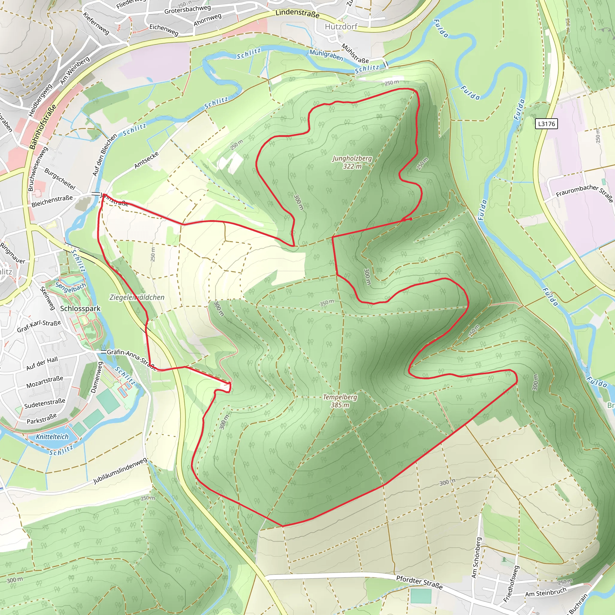 Jungholzberg Tempelberg Rundweg mobile static map