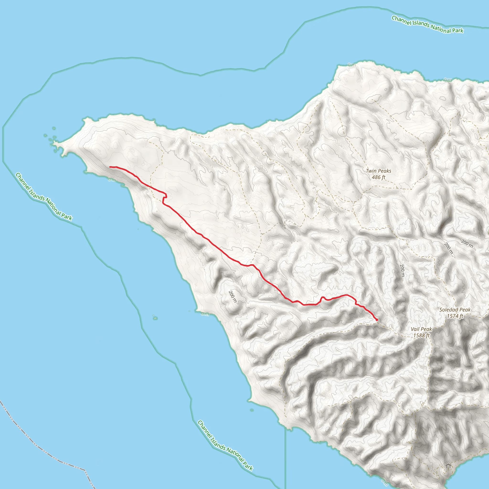 Pocket Field Road Trail via Burma Road Trail mobile static map