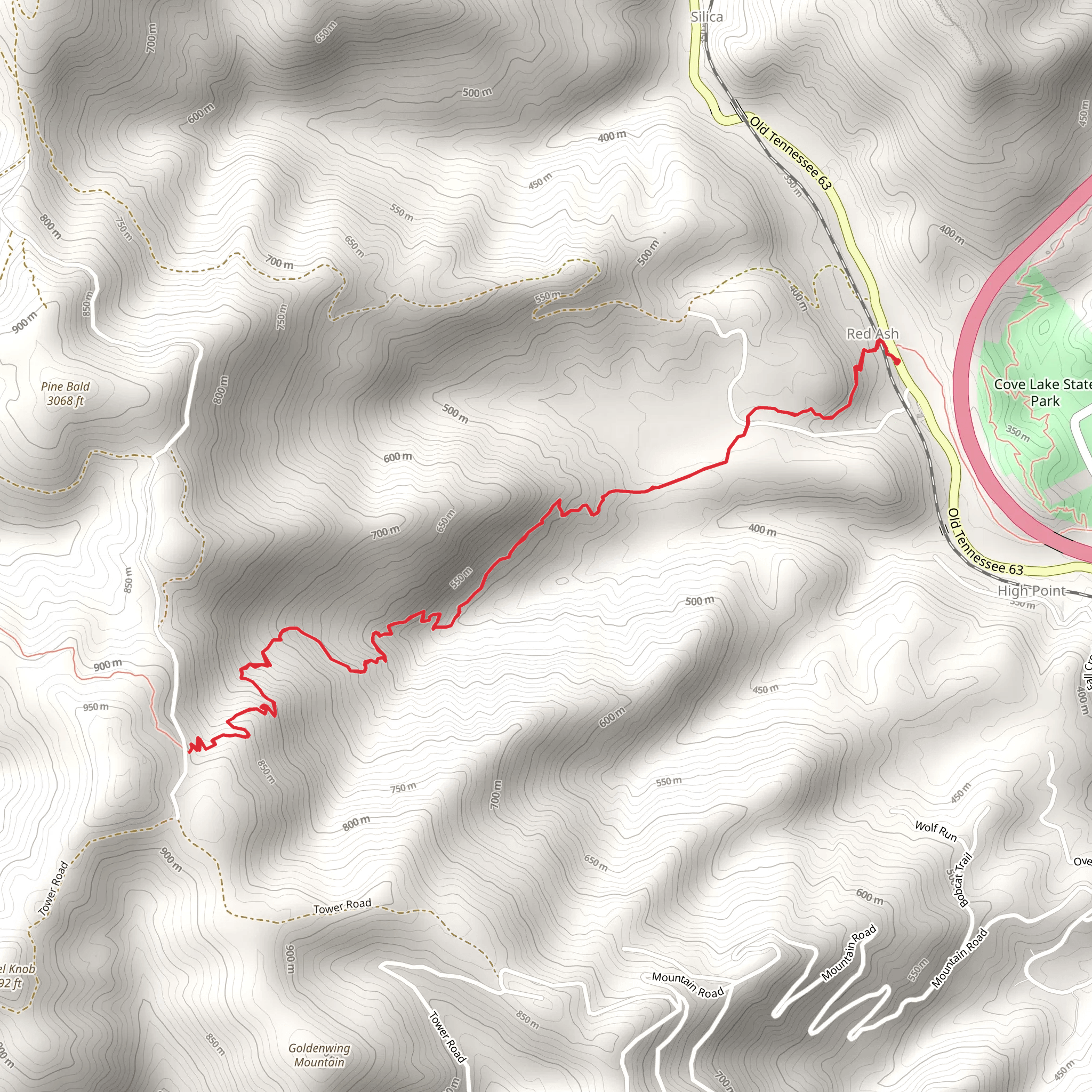 Red Ash Bridge Trail - Short mobile static map