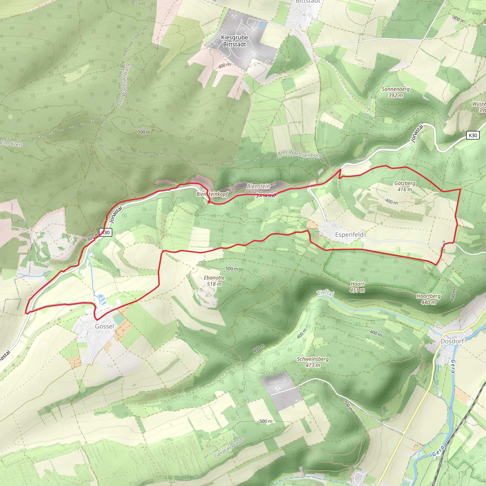 Jonastal and Götzberg Loop mobile static map