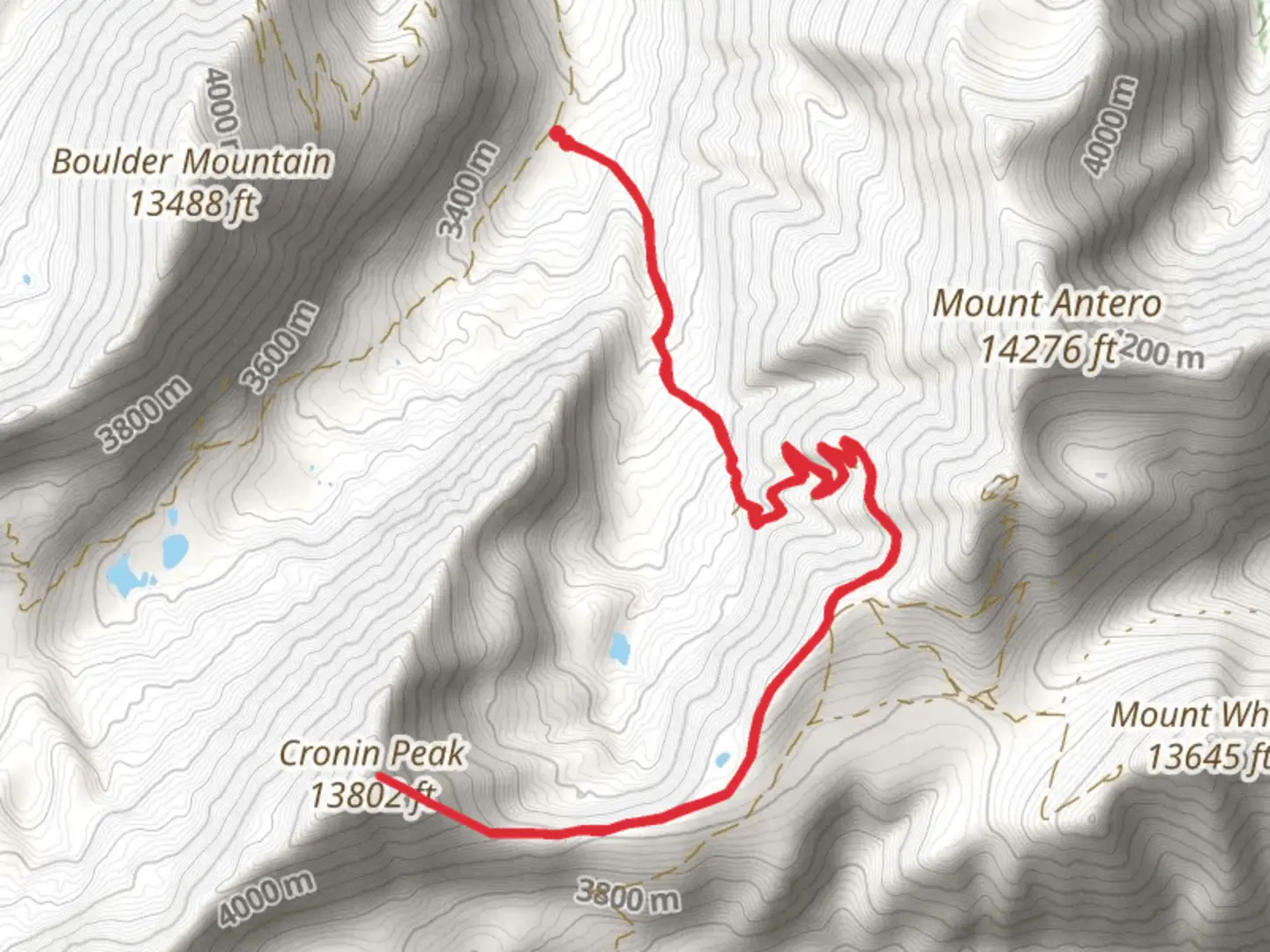 An image depicting the trail Cronin Peak via Upper Browns Creek and its surrounding area.