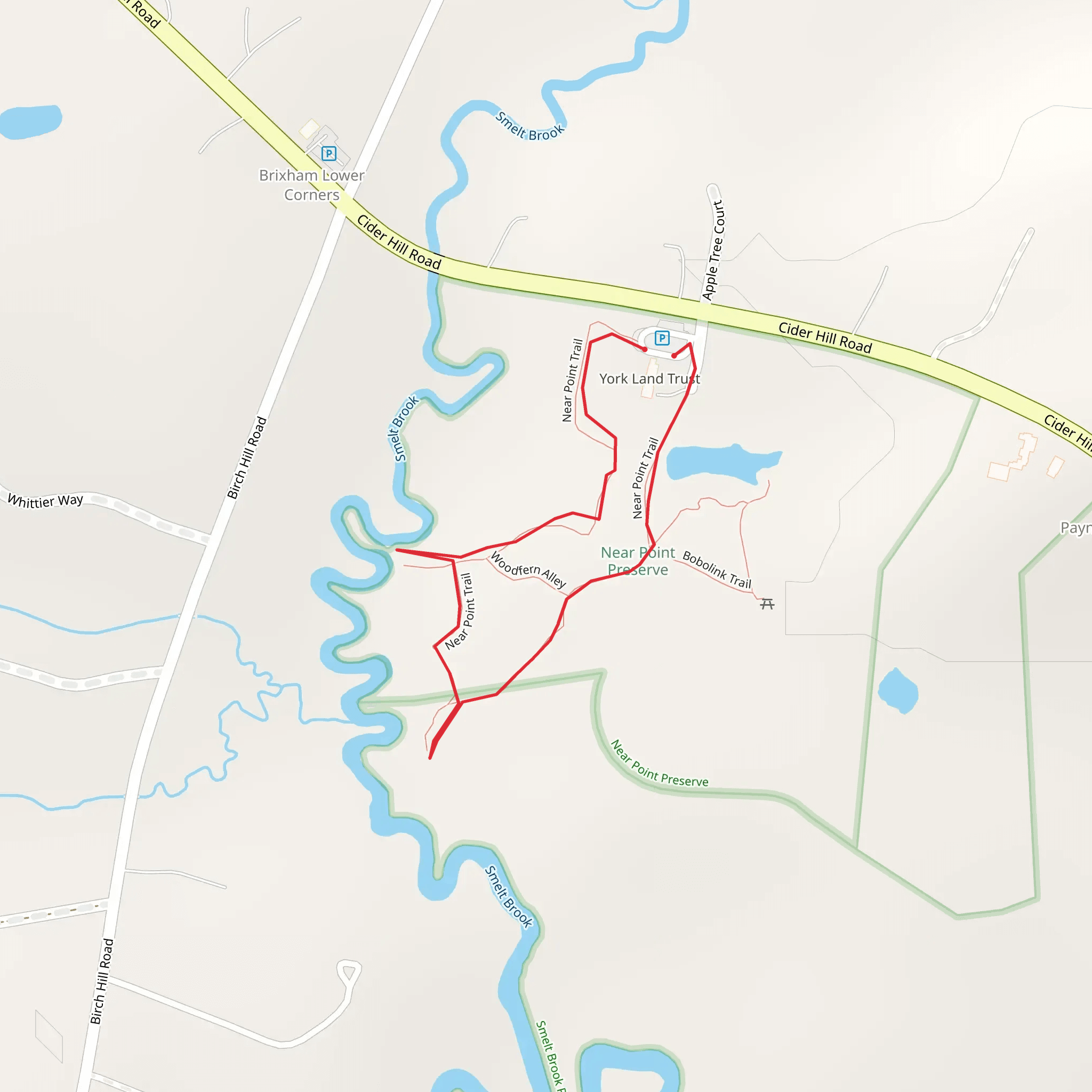 Smelt Brook via Near Point Trail mobile static map