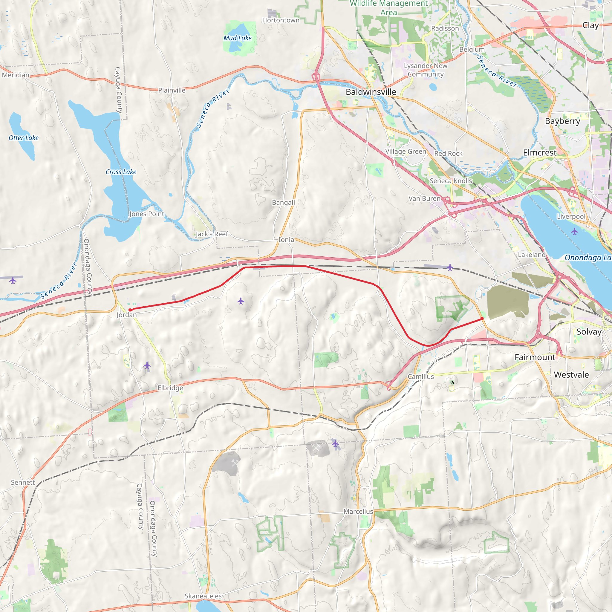 Enlarged Erie Canal via Towpath Road mobile static map