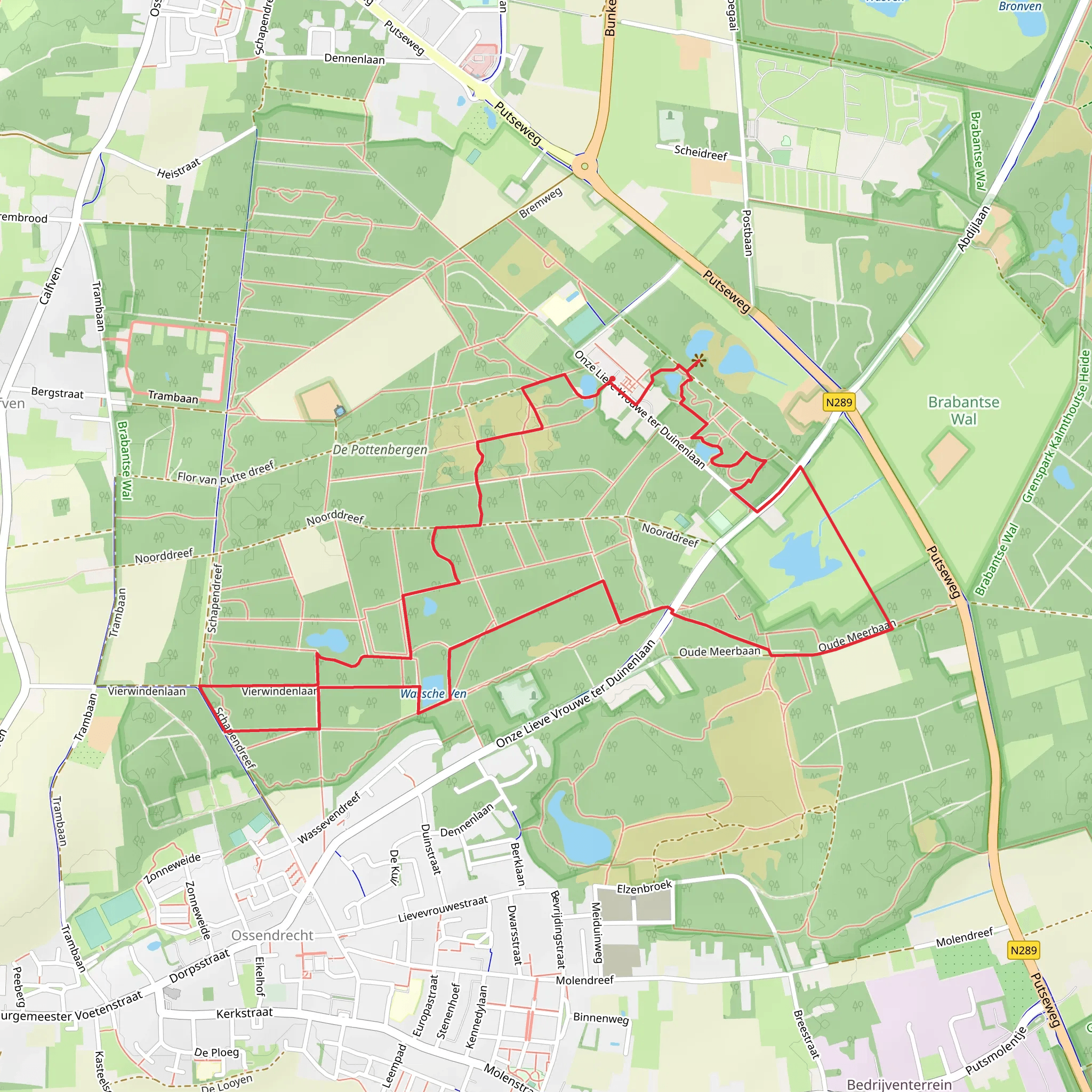Wassche Ven and Lelievijver via Wandelpad Kikker mobile static map
