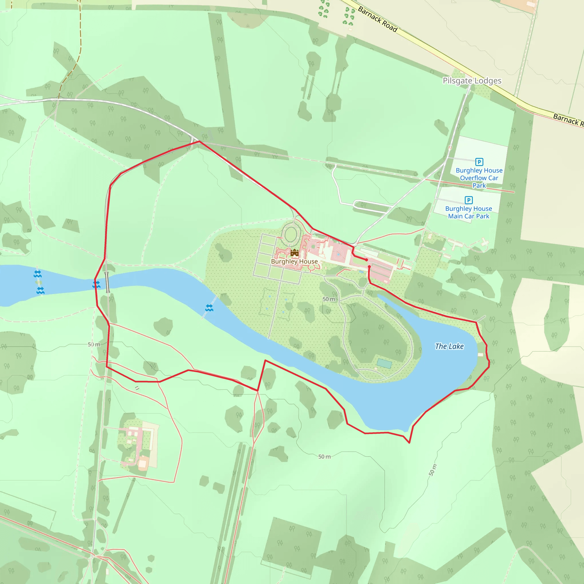 Burghley House Loop mobile static map