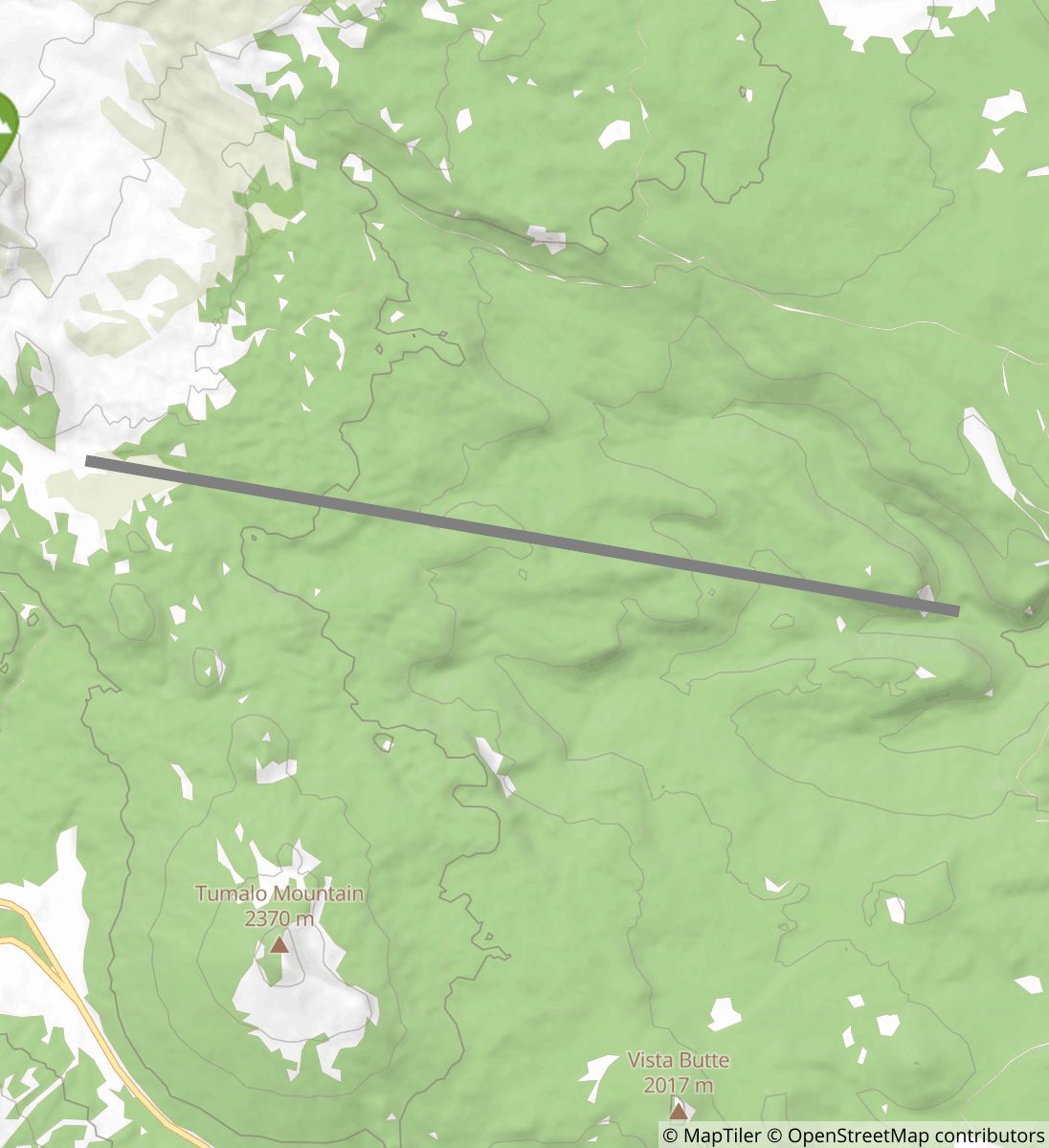 Bridge Creek Trail peak map