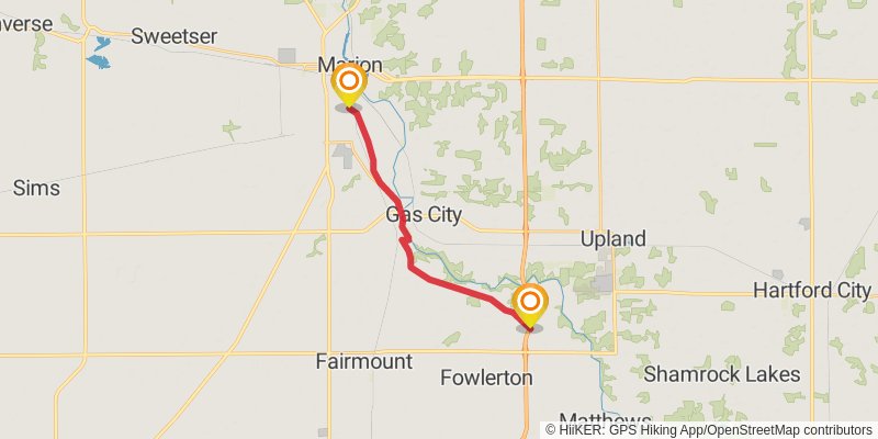 American Discovery Trail North Route - Indiana stage 6 Map