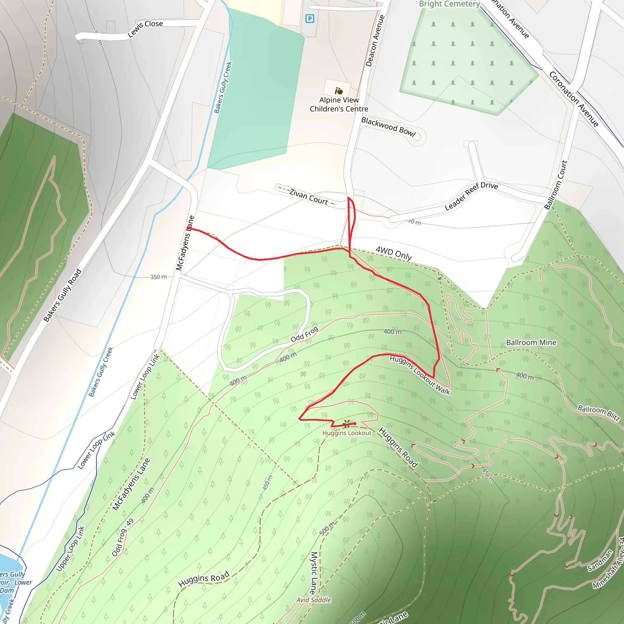 Huggins Lookout Walk mobile static map