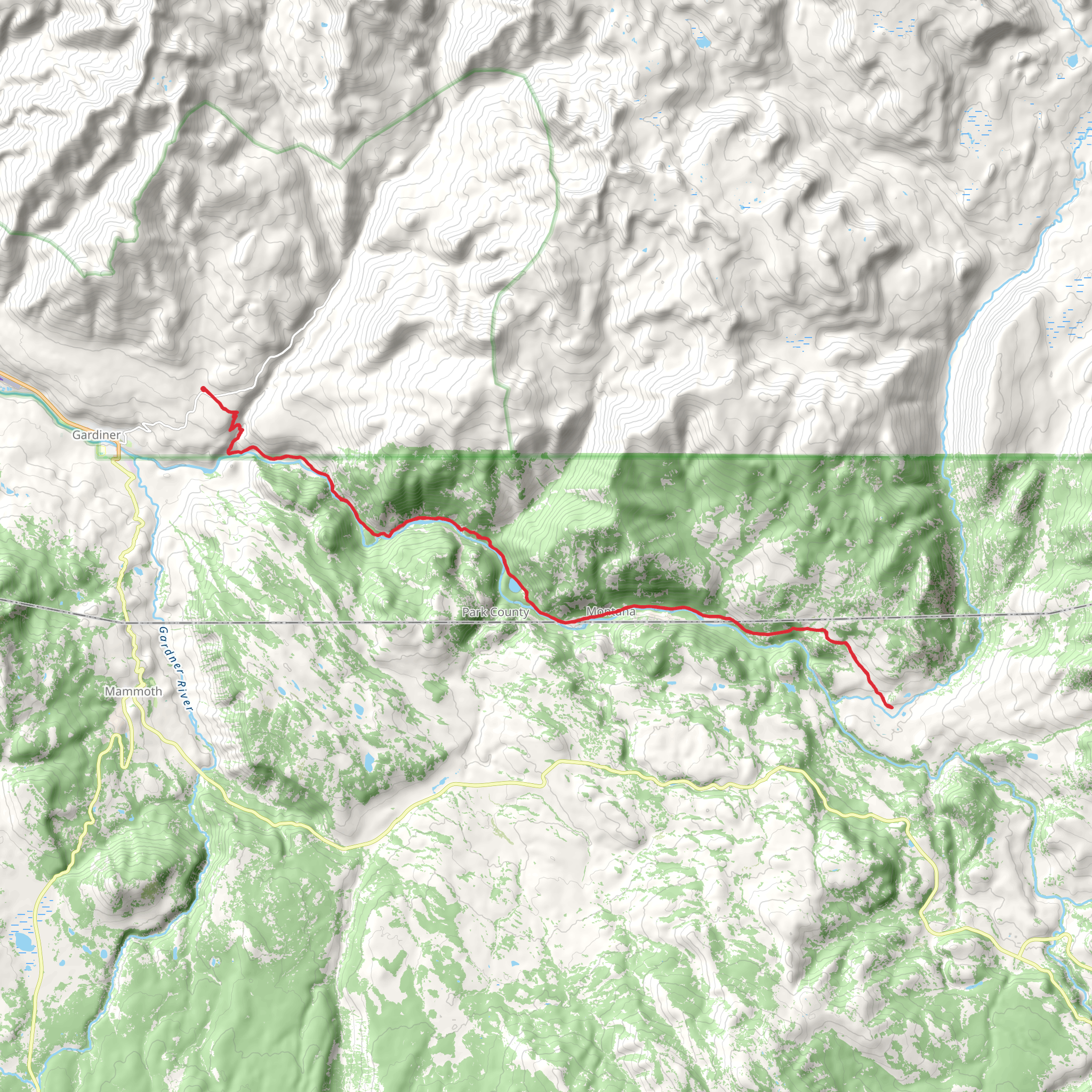 Yellowstone River Trail mobile static map
