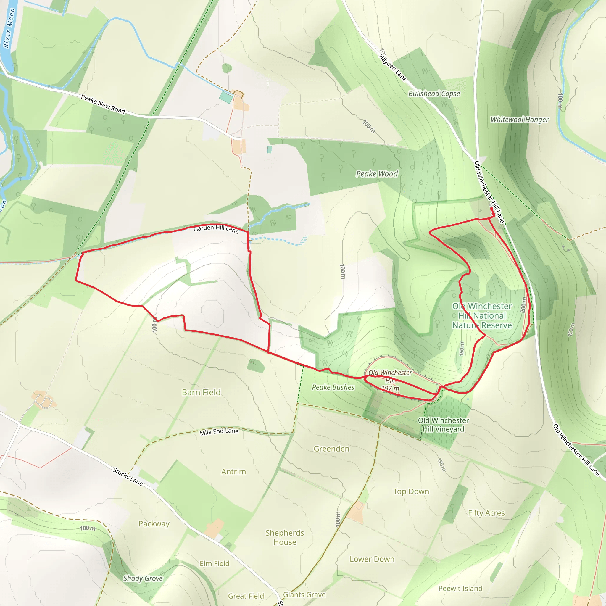 Old Winchester and Garden Hill Lane mobile static map
