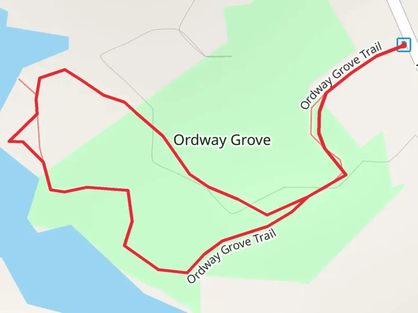 An image depicting the trail Ordway Grove Trail and its surrounding area.
