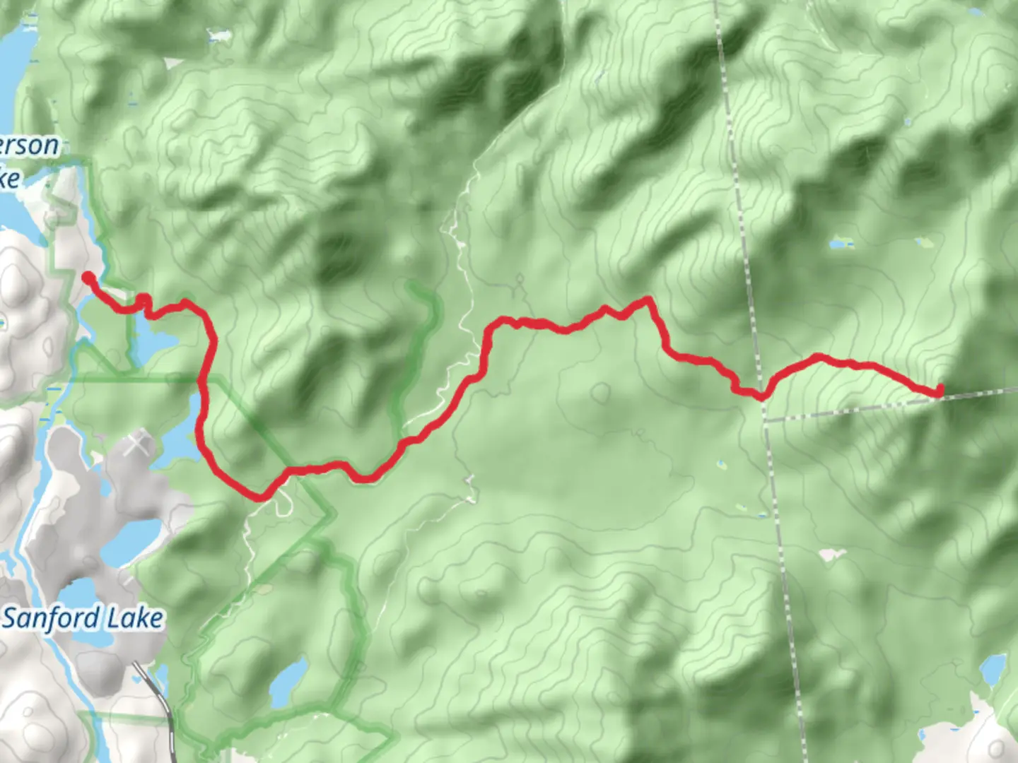 An image depicting the trail Allen Brook and Allen Mountain Trail and its surrounding area.