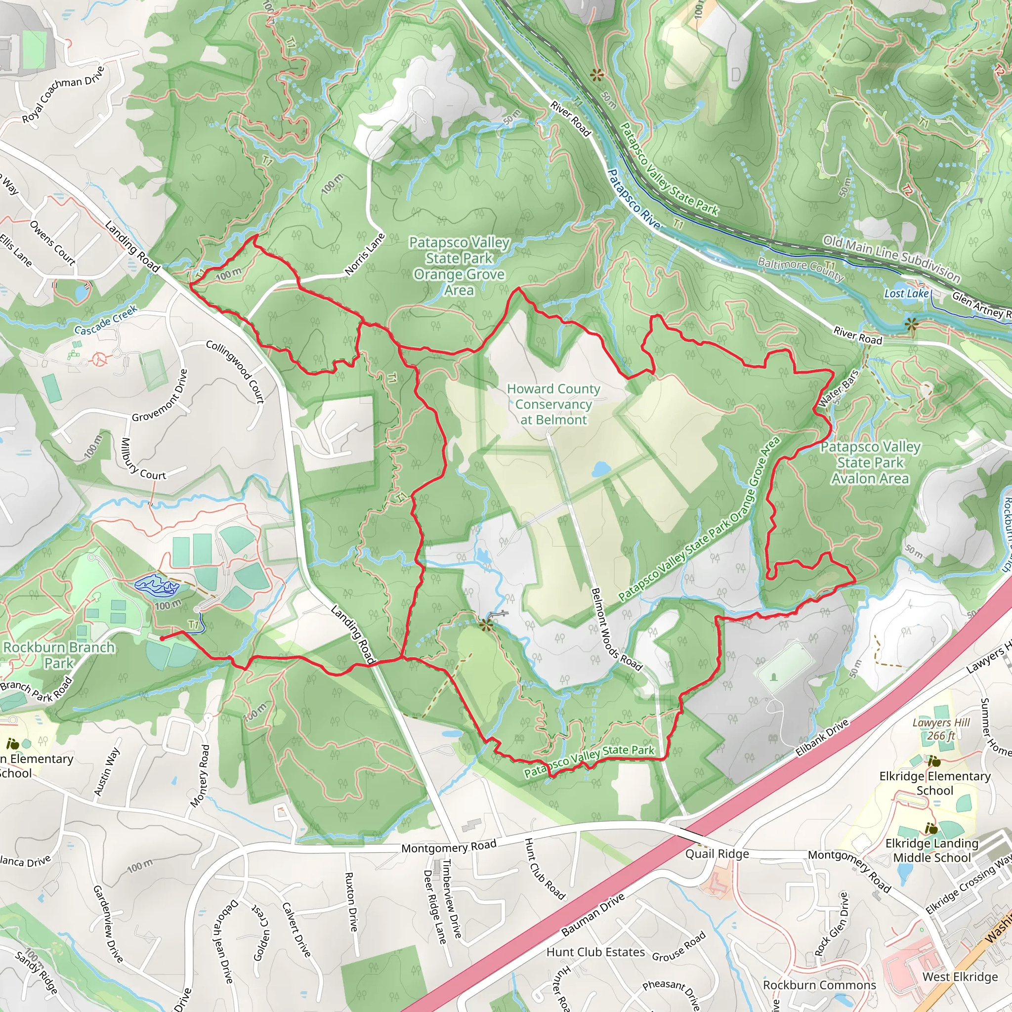 Rockburn and Morning Choice Loop Trail mobile static map