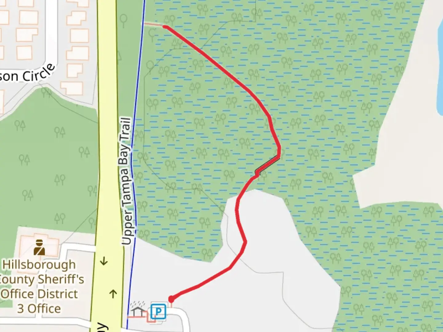 An image depicting the trail Manhattan Drive and its surrounding area.
