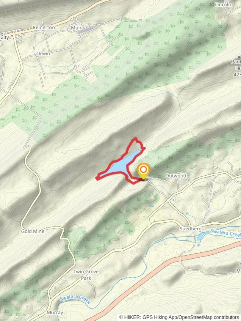 An image depicting the trail Lebanon Reservoir Loop and its surrounding area.