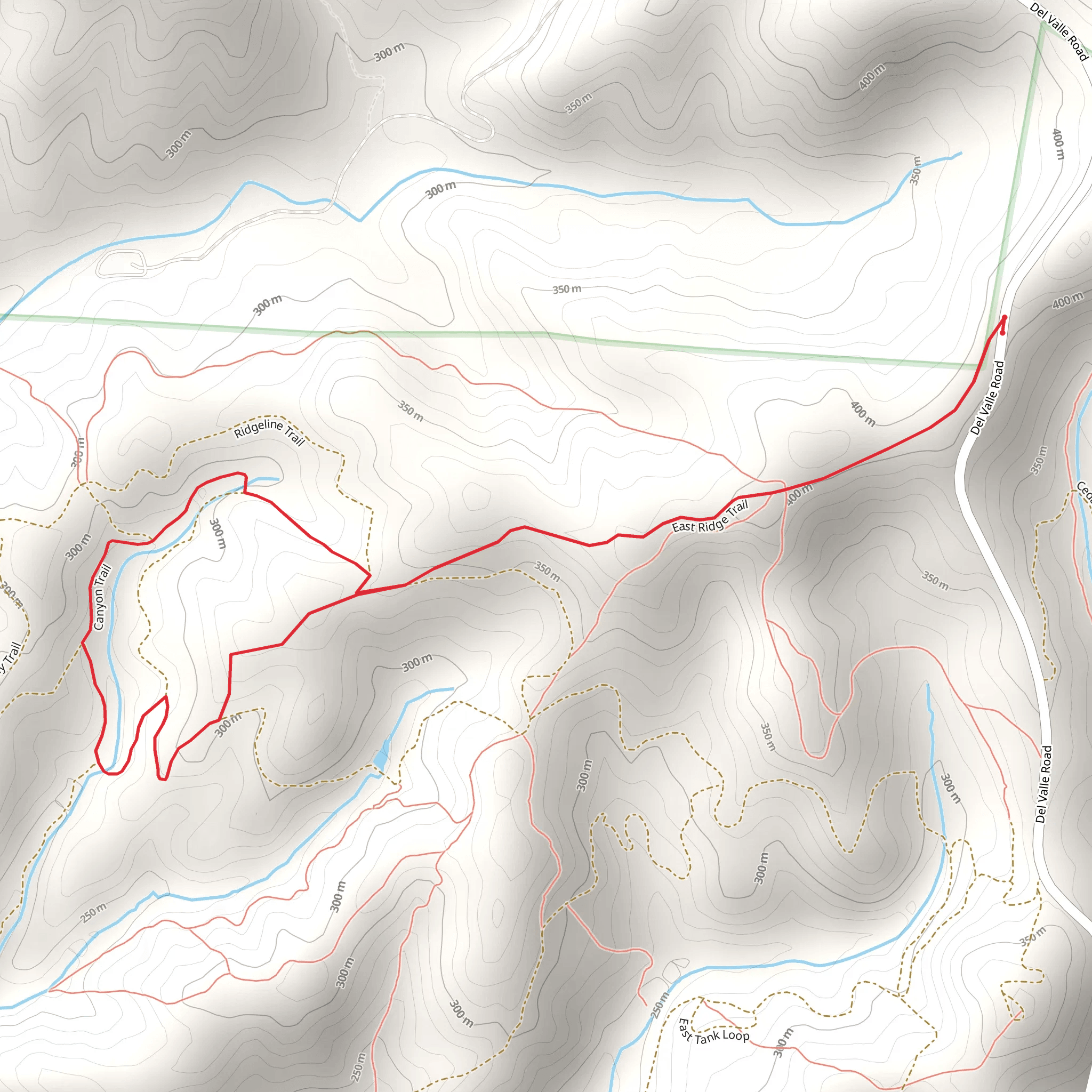 Canyon Trail and East Ridge Trail Loop mobile static map