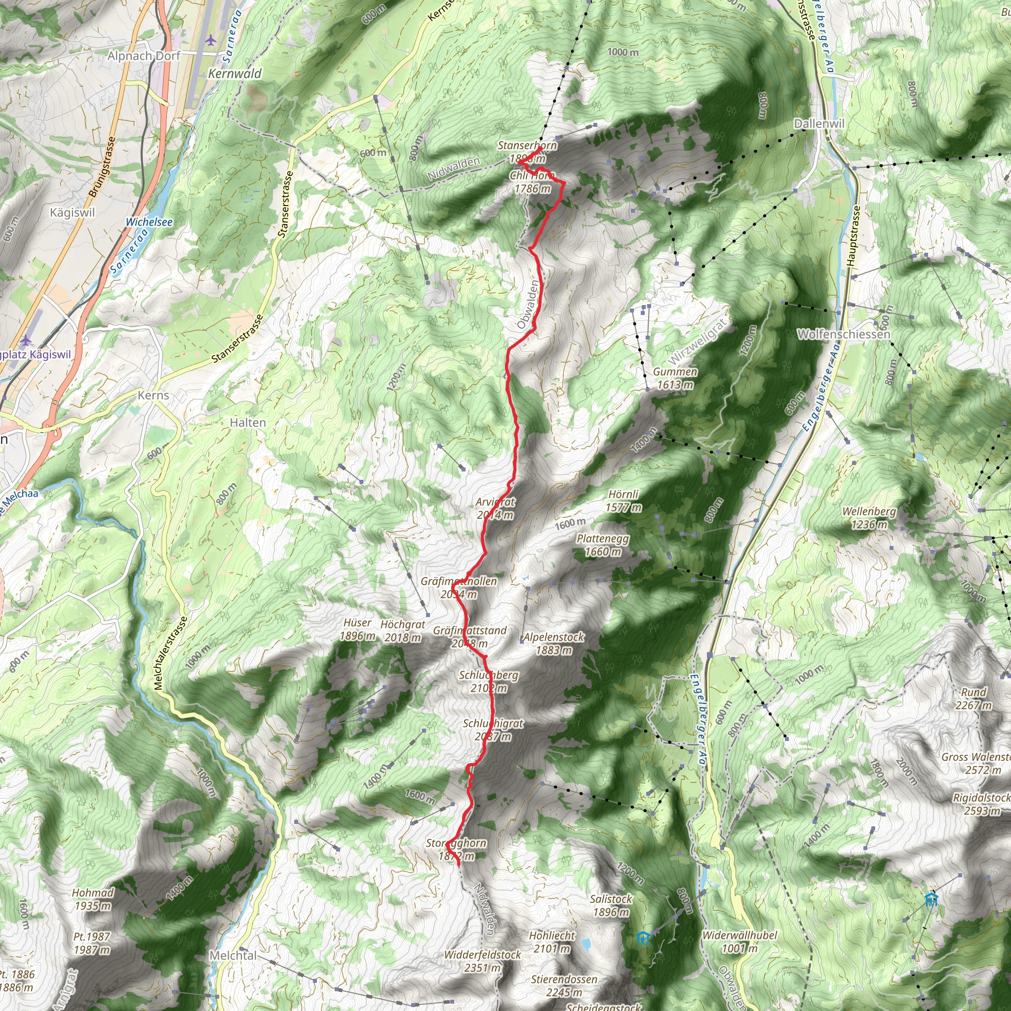 Nidwalden high-level Path mobile static map