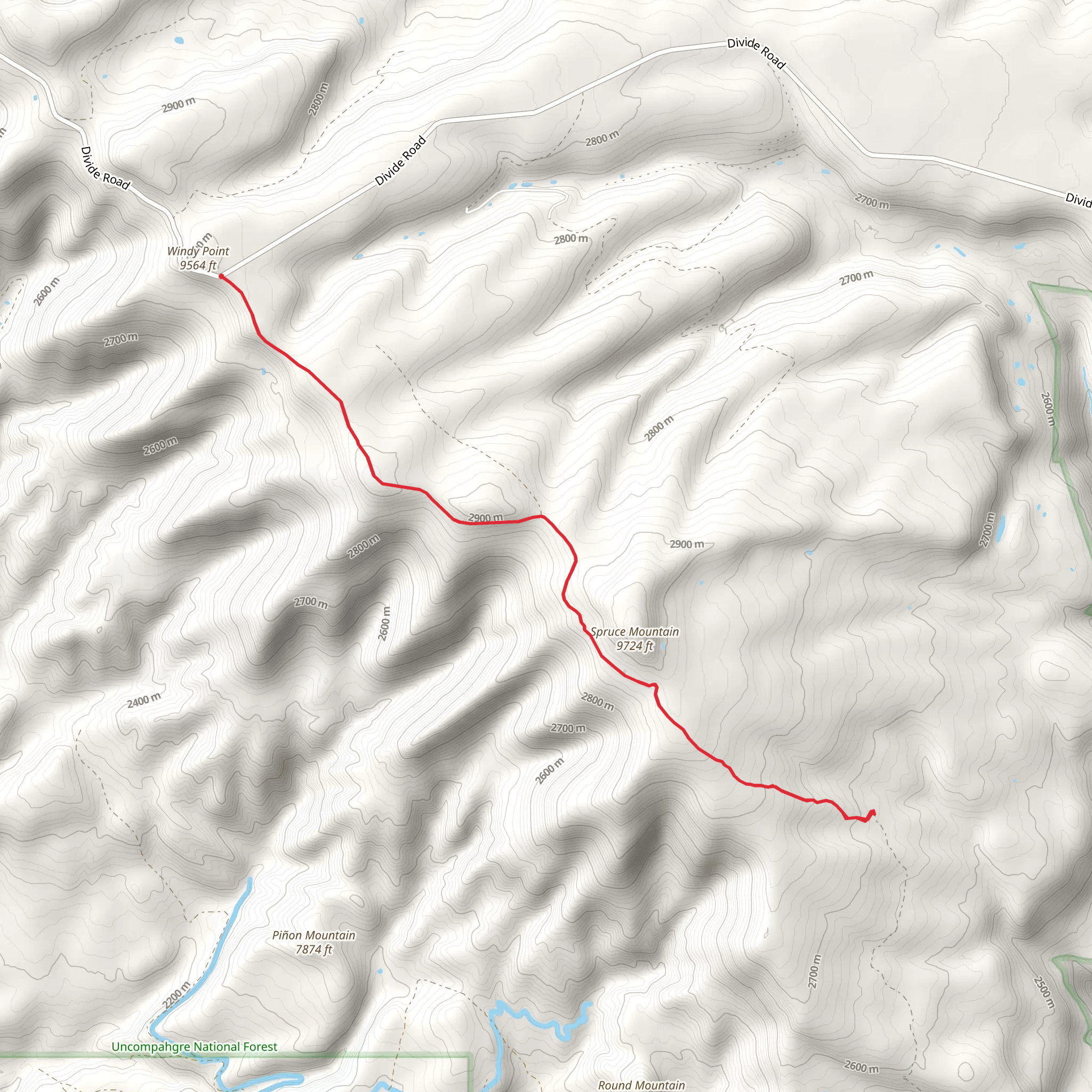 Spruce Mountain from Windy Point mobile static map