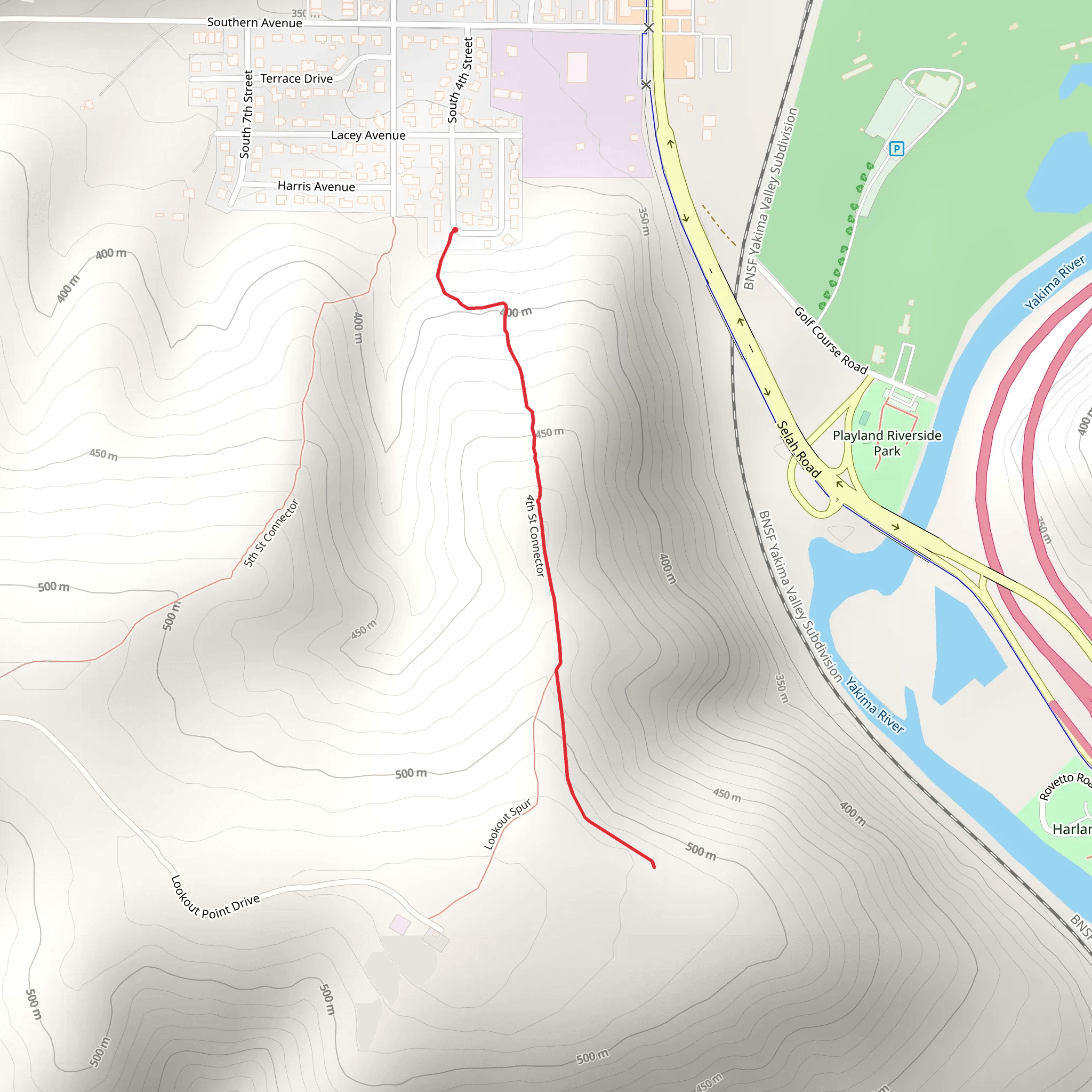 Walk to Selah Ridge mobile static map