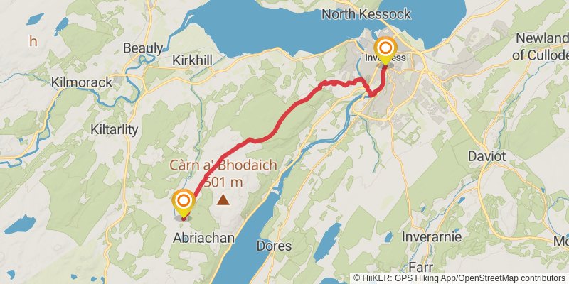 Great Glen Way stage 7 Map
