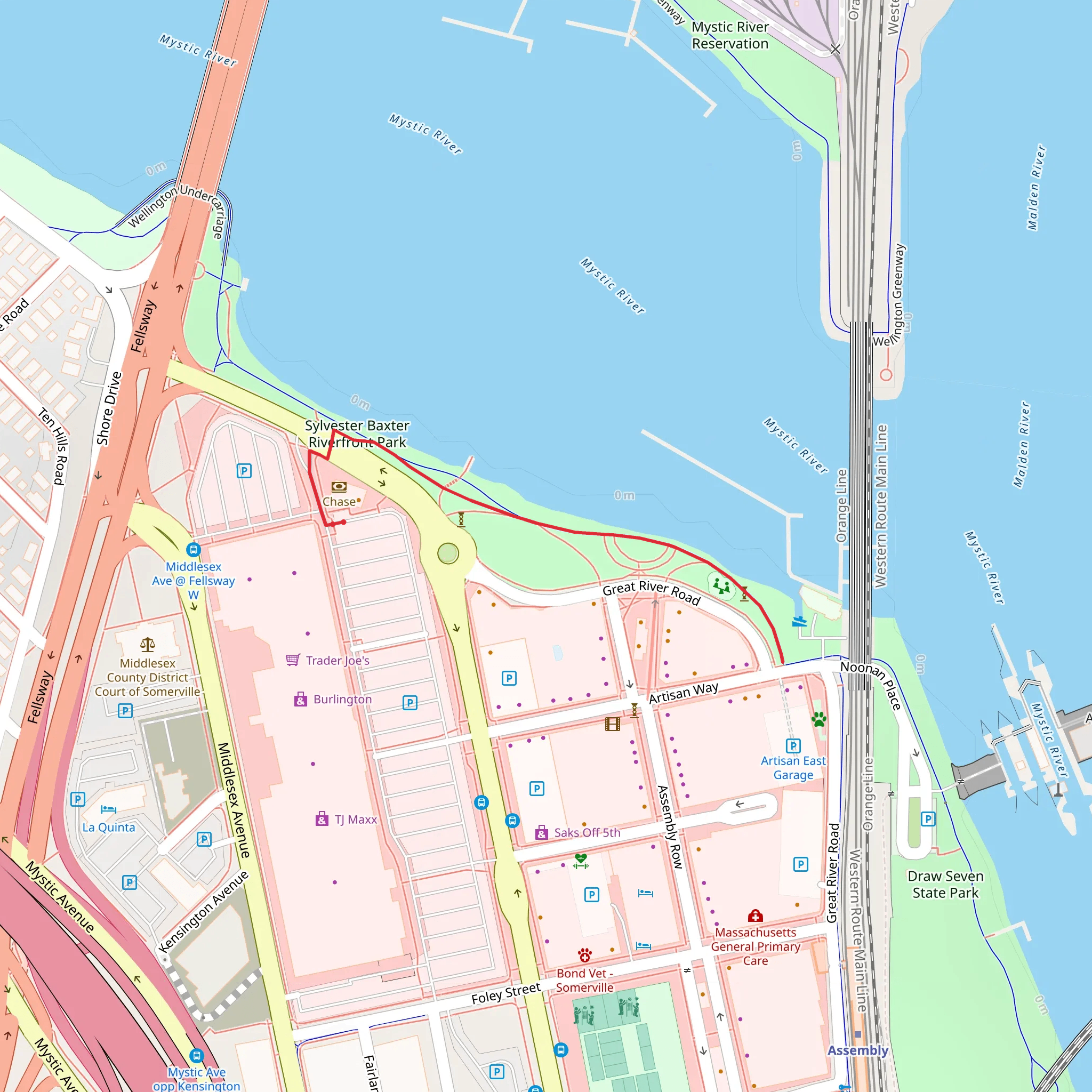 Sylvester Baxter Riverfront Park mobile static map