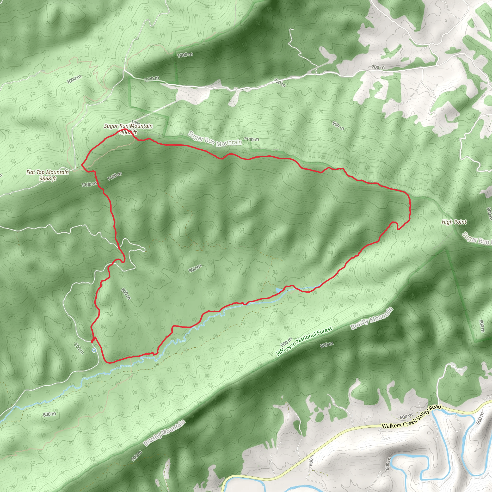 Sugar Run Mountain - Appalachian Trail mobile static map