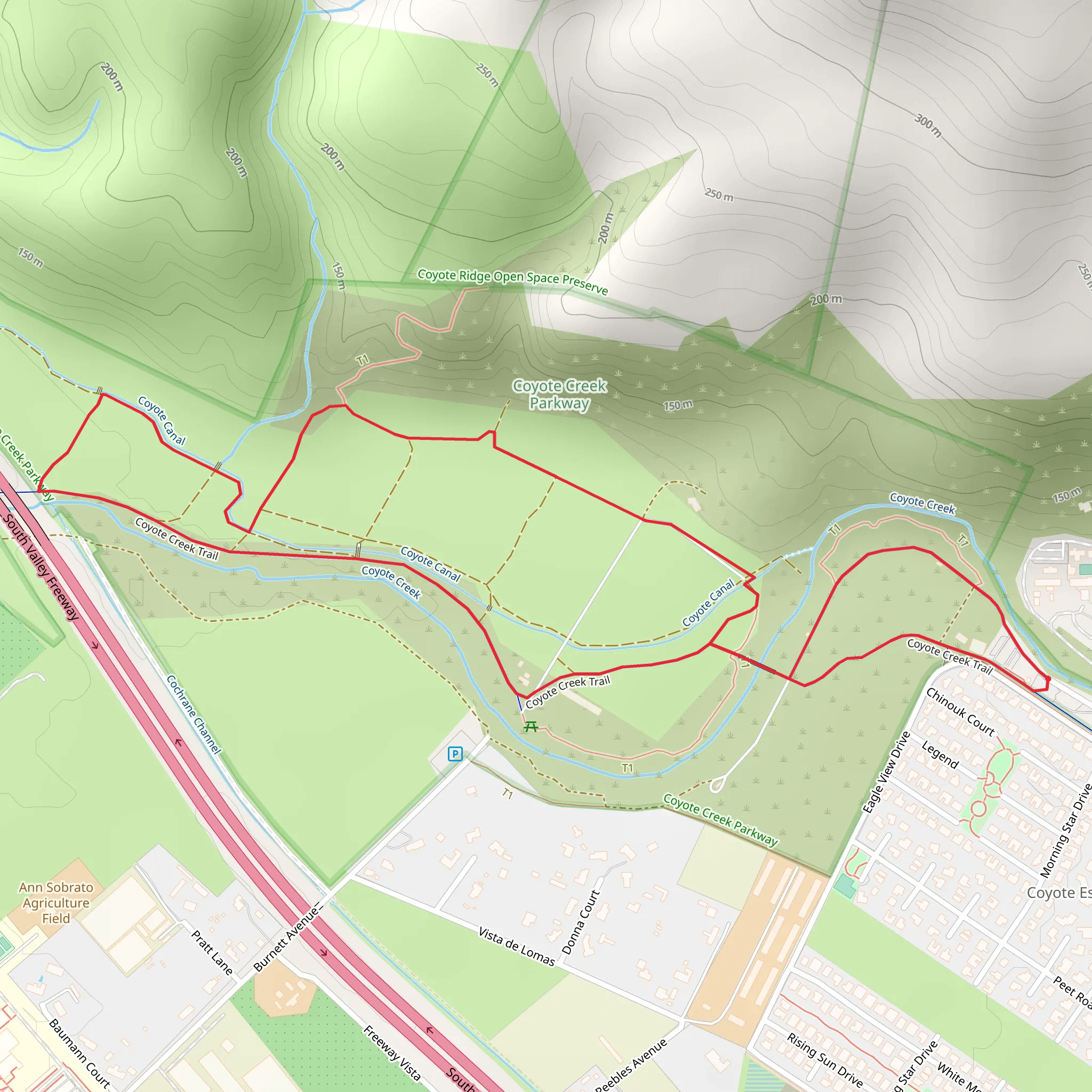 Coyote Creek Loop Trail mobile static map