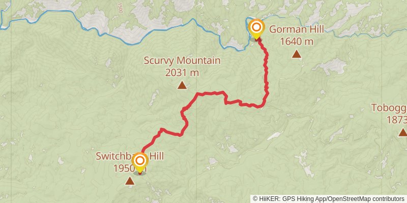 Idaho Centennial Trail stage 53 Map