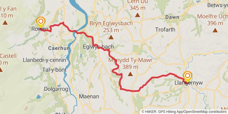 North Wales Pilgrim's Way - Taith Pererin Gogledd Cymru stage 5 Map